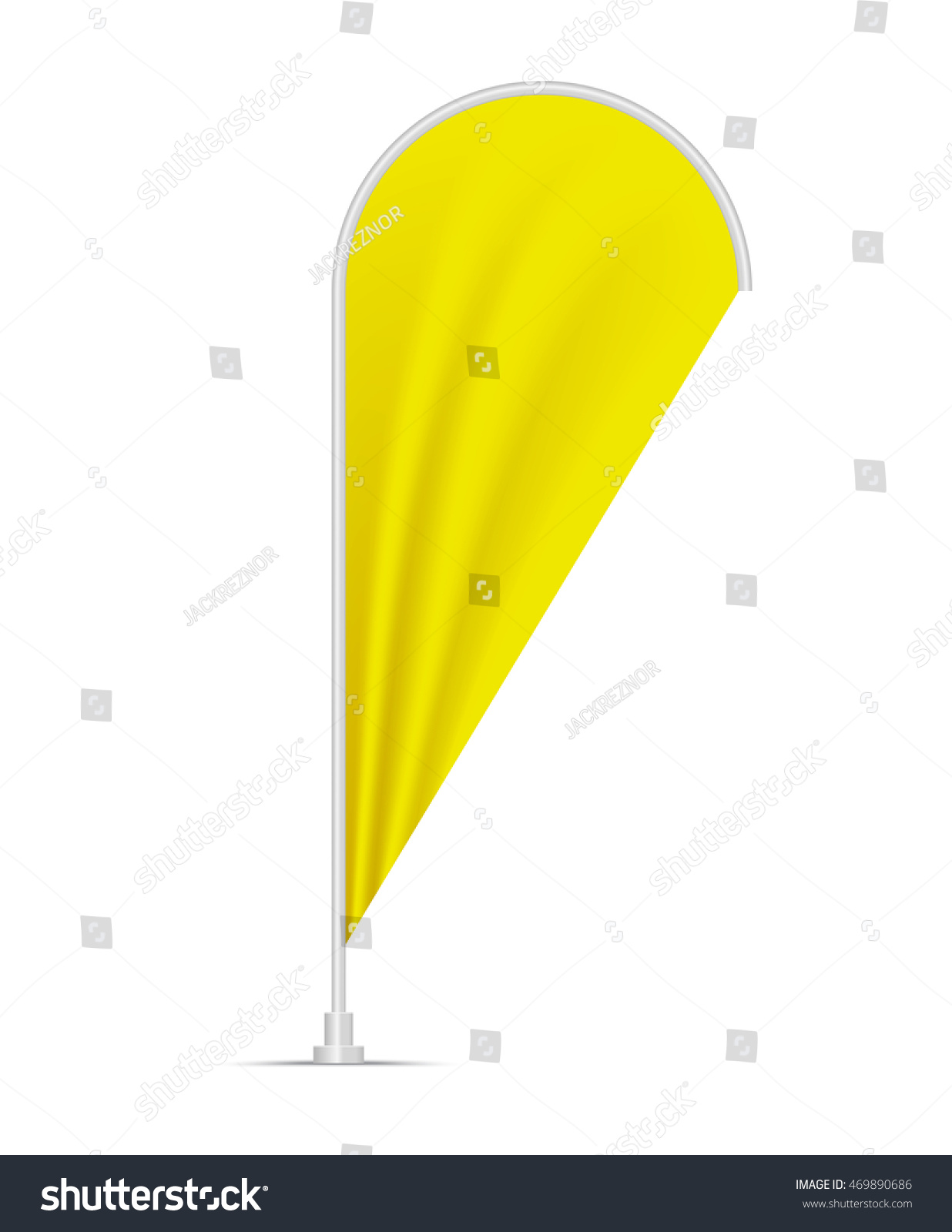 Download Photorealistic Flag Mock-Up, Yellow Teardrop Banner. Vector Beach Flag Mockup - 469890686 ...