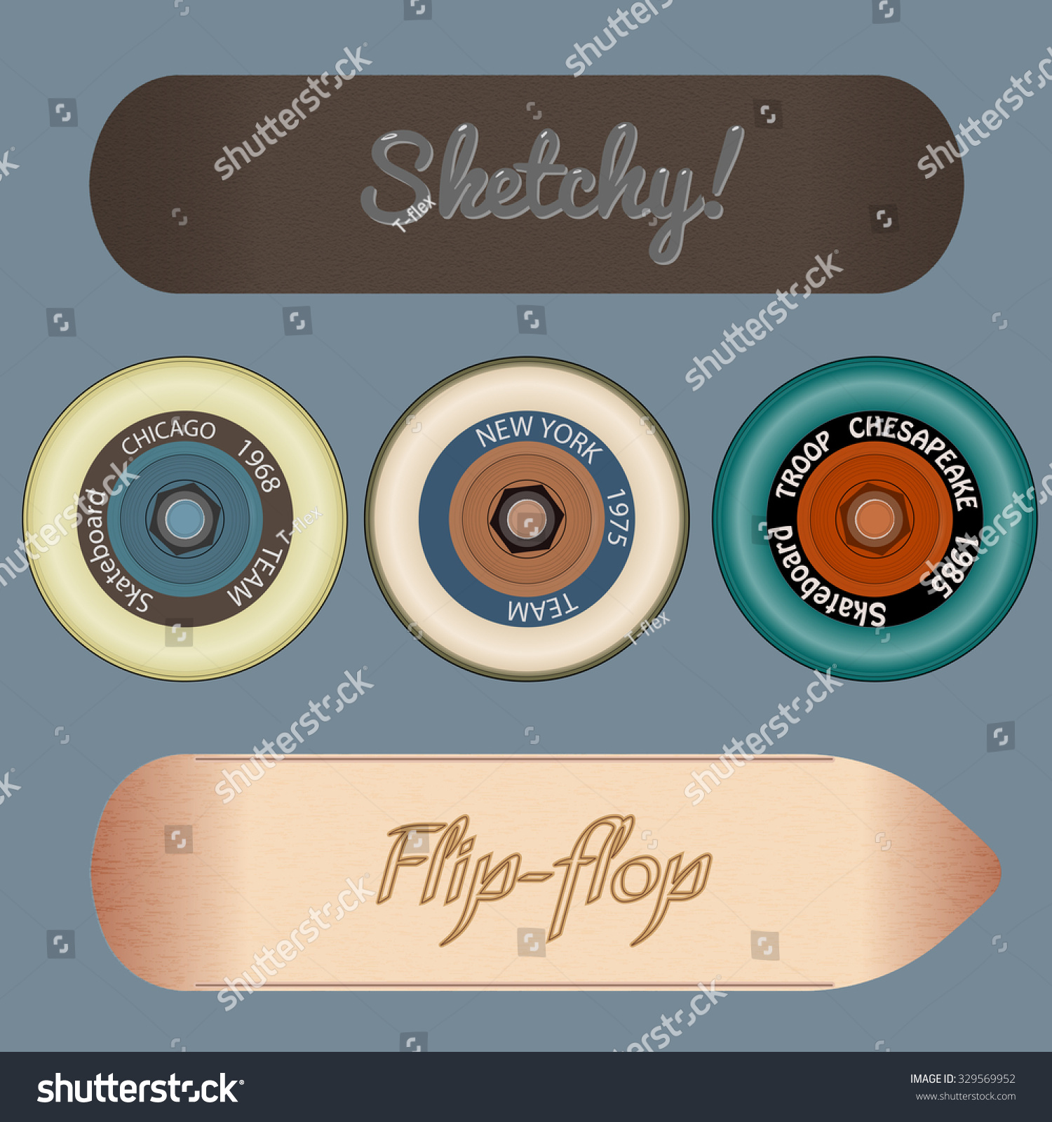 Photorealistic Skateboard Template Eps 10 Vector: vector de stock