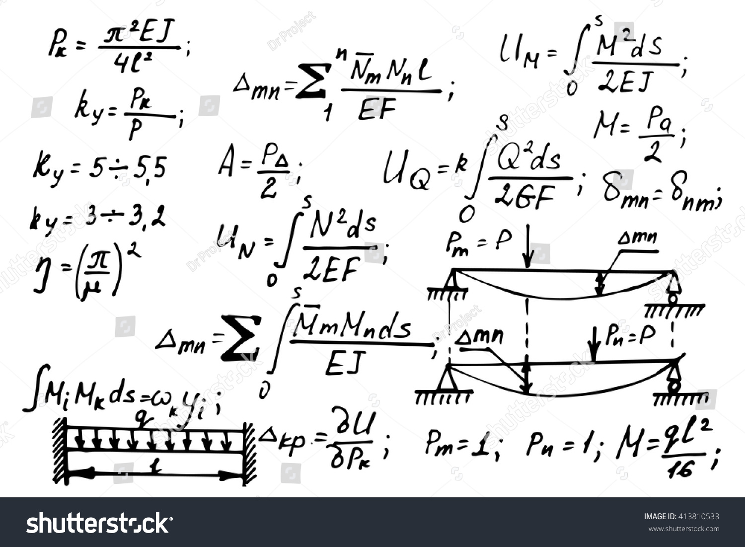 Physical Equations On Whiteboard Science Vector Stock Vector 413810533 Shutterstock 0663