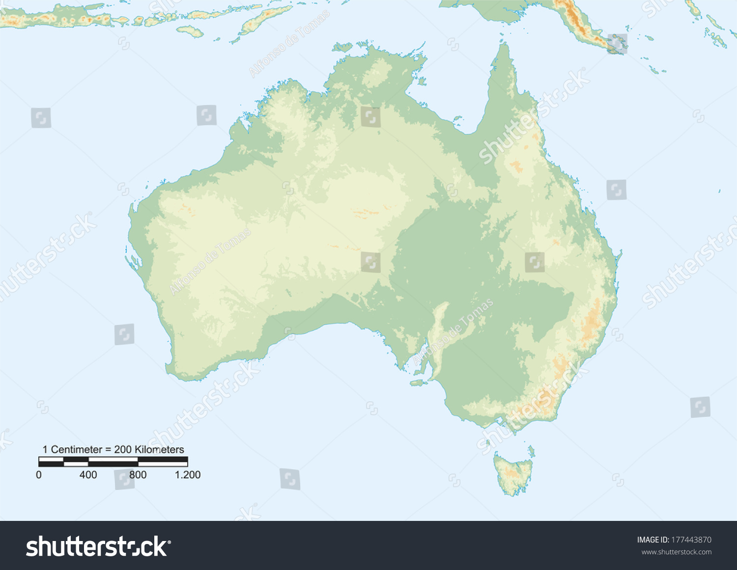 physical-map-australia-graphic-scale-elements-177443870