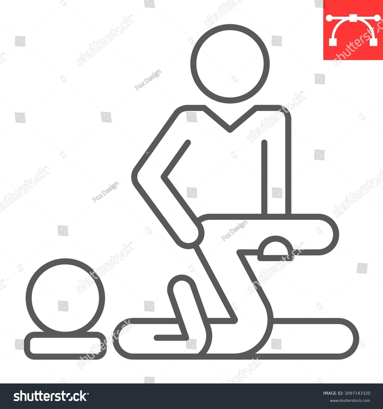 SVG of Physical therapy line icon, physiotherapy and rehabilitation, chiropractor vector icon, vector graphics, editable stroke outline sign, eps 10. svg