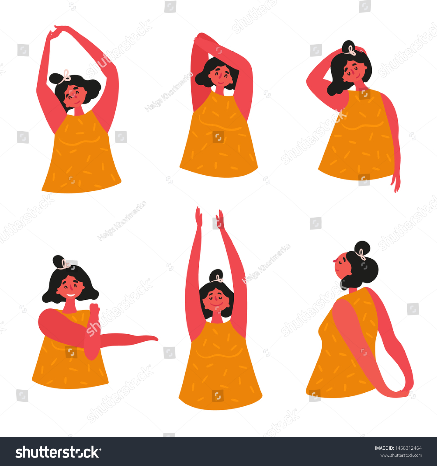 Physical Therapy Warmup Exercises Back Pain Stock Vector Royalty Free