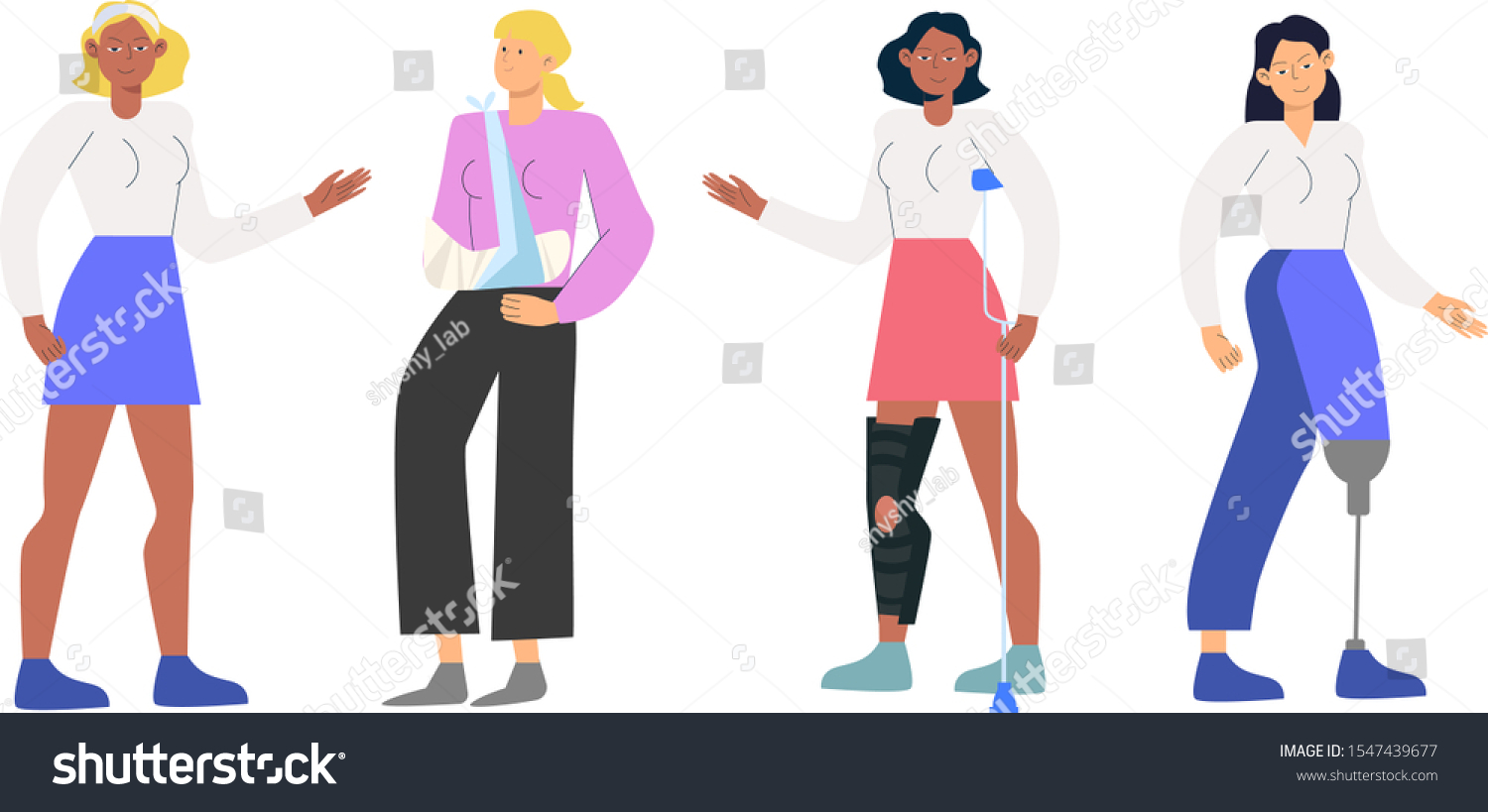 Physically Handicapped Person Living Full Happy Stock Vector (Royalty ...