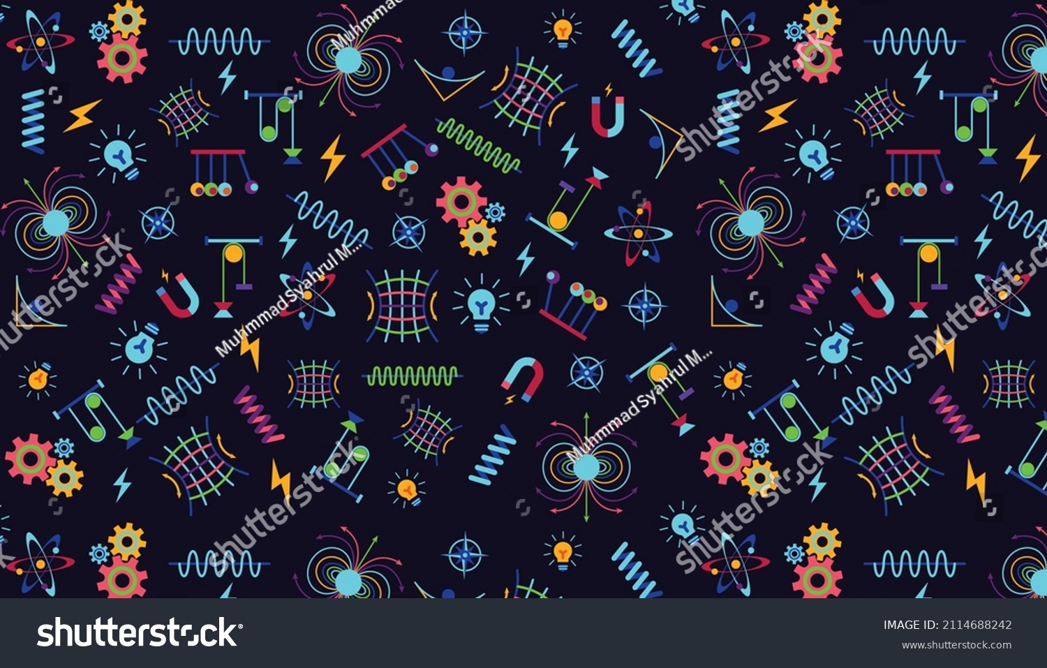 Physics Pattern Science Elements Inside Stock Vector (Royalty Free