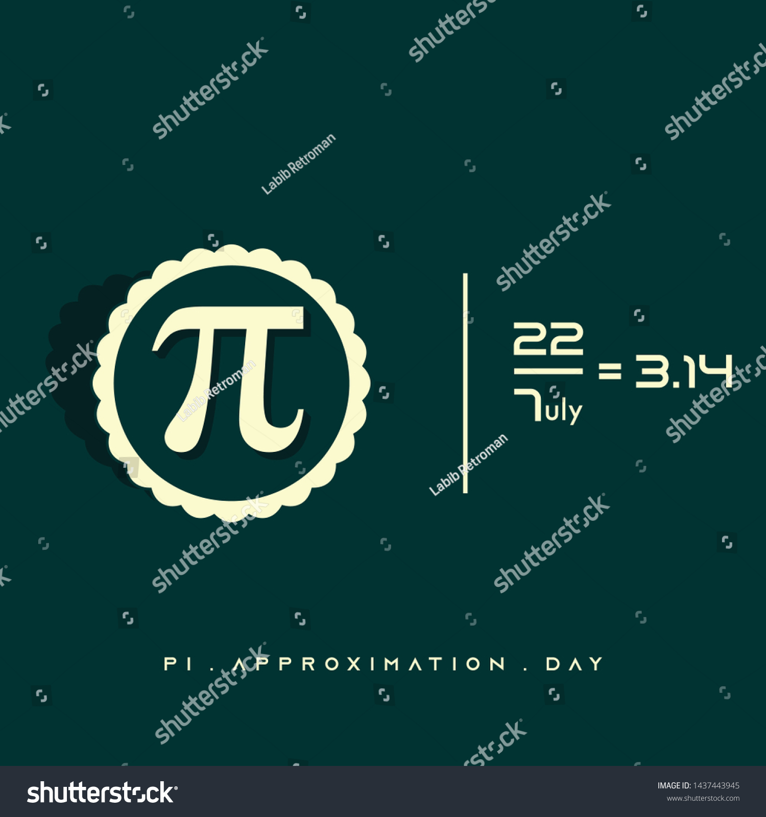 Pi Approximation Day Vector Design Formula Stock Vector (Royalty Free