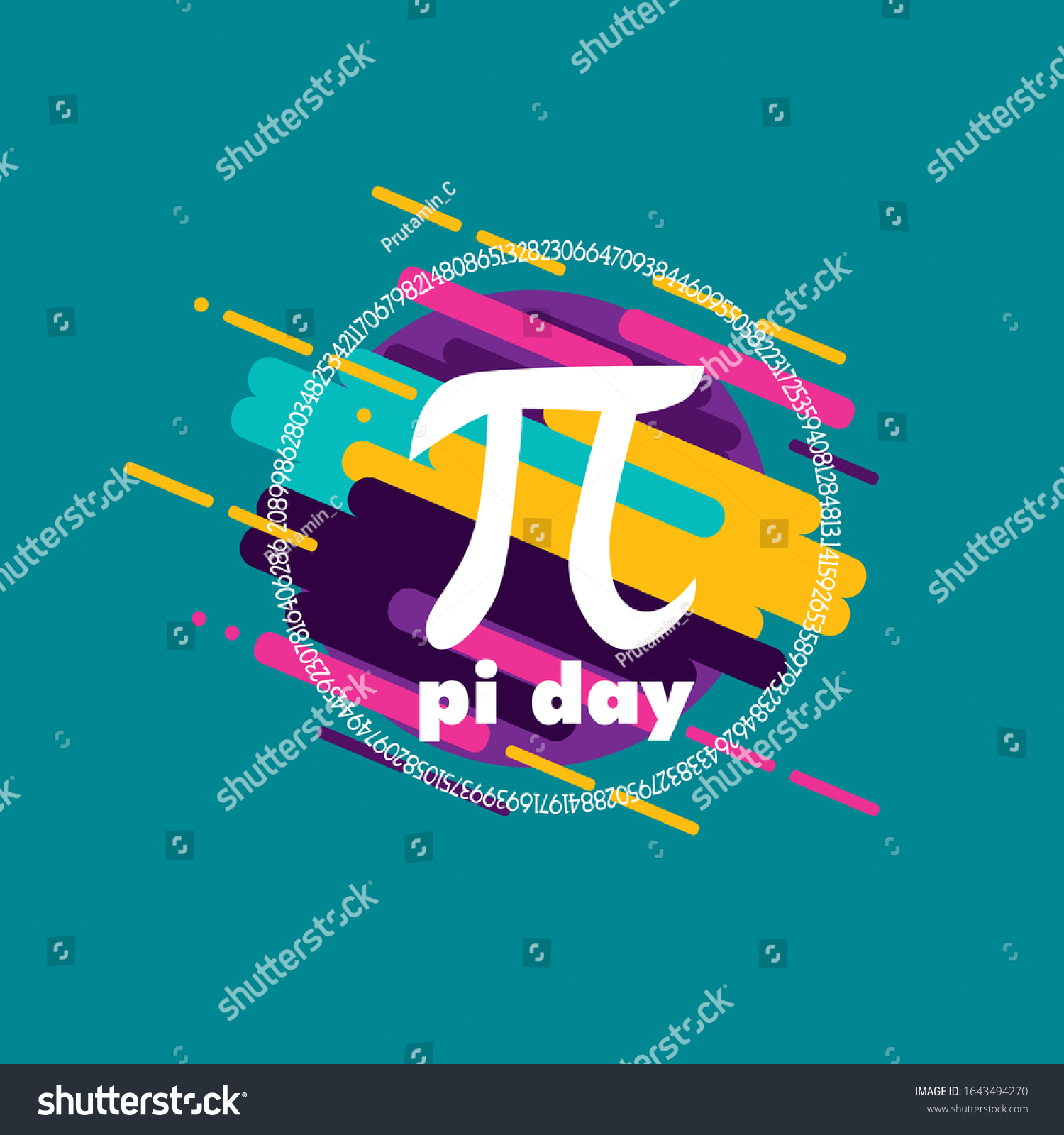 Pi Day Beautiful Greeting Card Background Stock Vector (Royalty Free ...