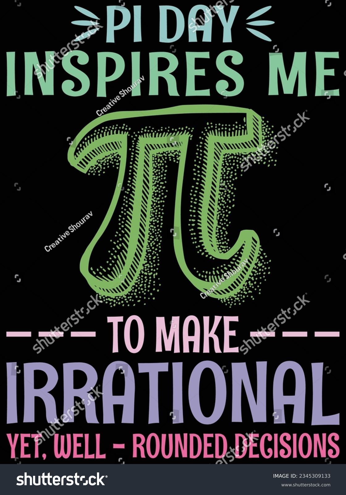 SVG of Pi day inspires me to make irrational vector art design, eps file. design file for t-shirt. SVG, EPS cuttable design file svg