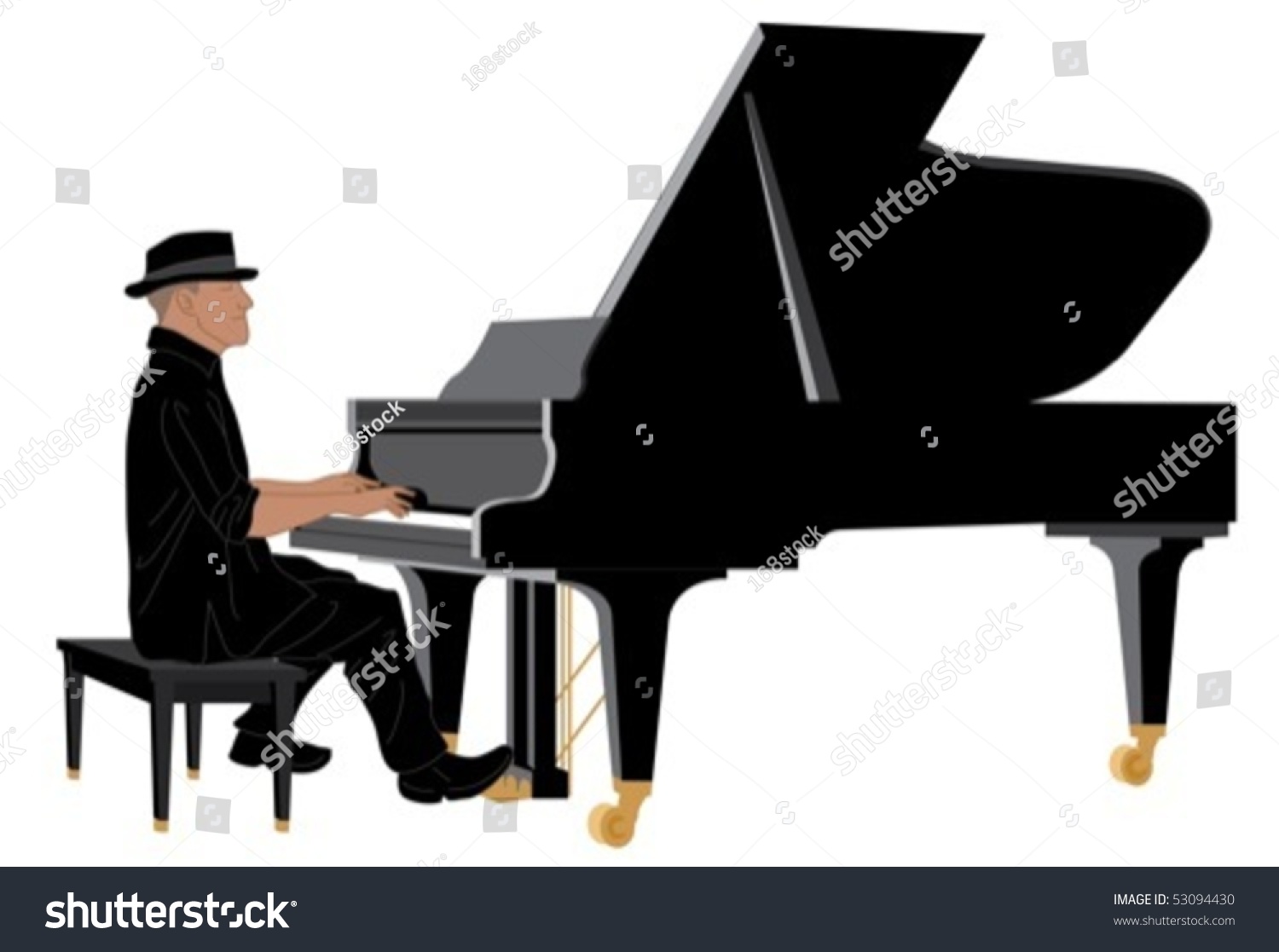 Pianist Stock Vector 53094430 - Shutterstock