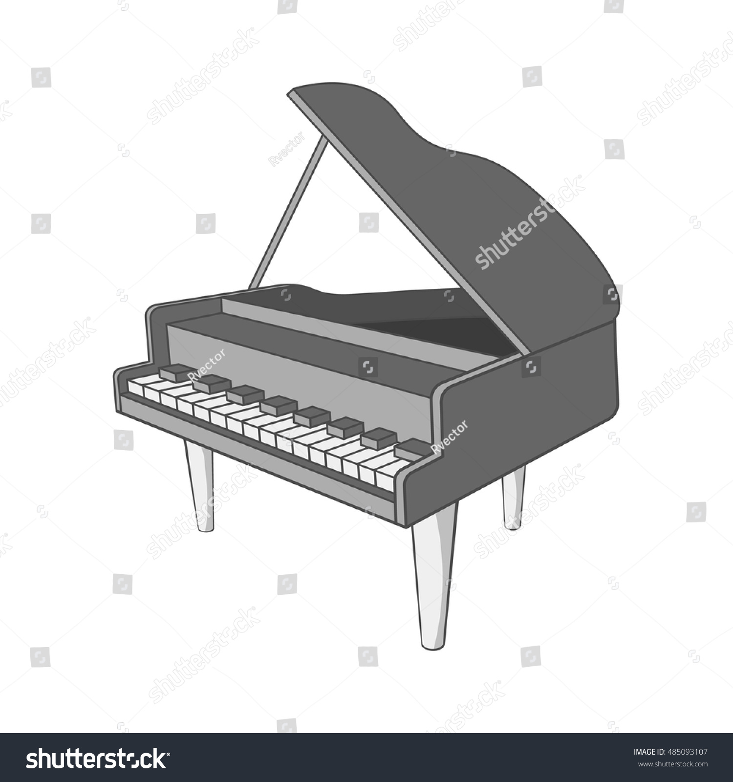 Piano Icon Black Monochrome Style Isolated Stock Vector (Royalty Free ...