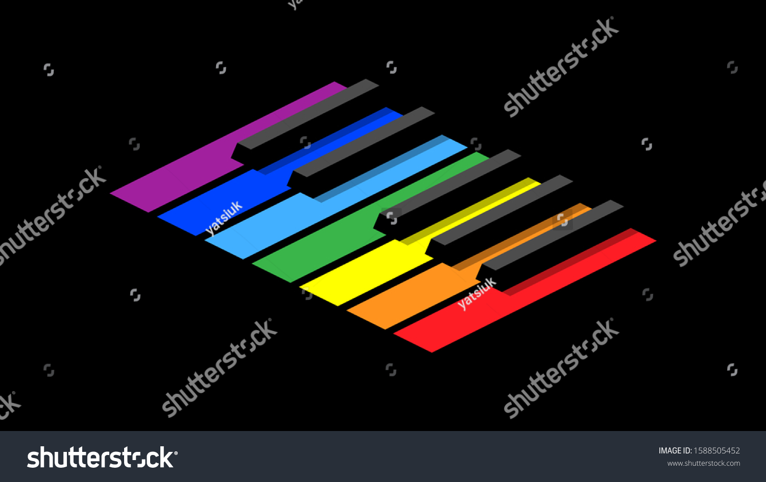 Piano Keyboard Octave Icons Logo On Stock Vector (Royalty Free) 1588505452