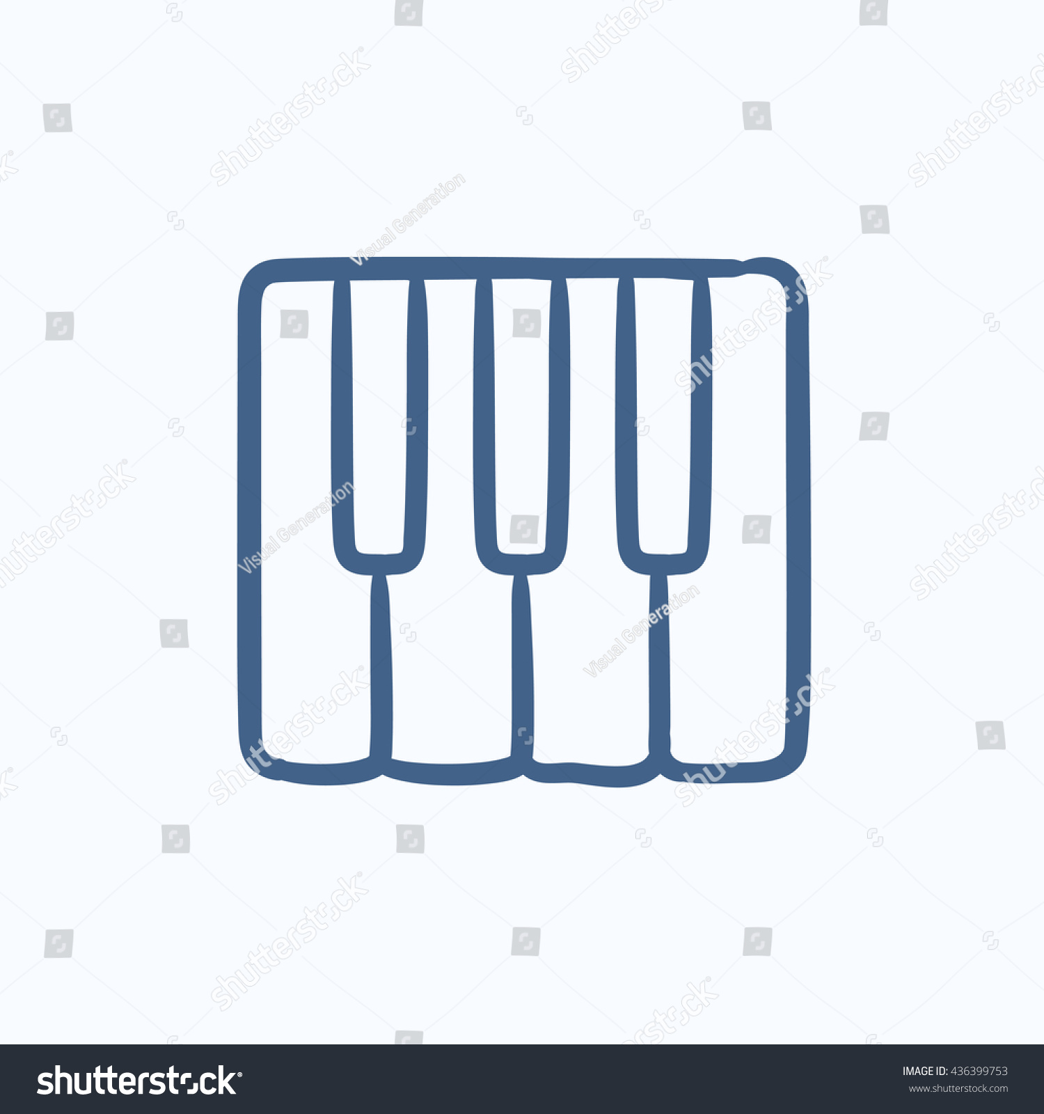 Piano Keys Vector Sketch Icon Isolated Stock Vector 436399753