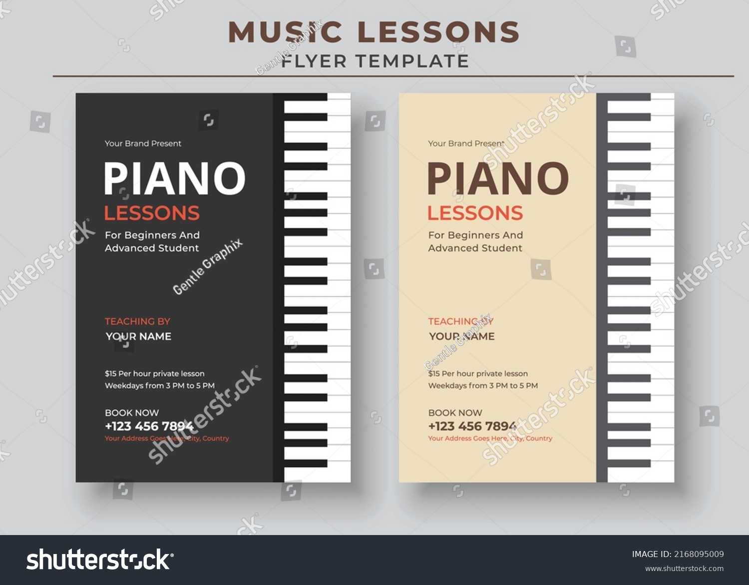 Piano Lessons Poster Music Lessons Flyer Stock Vector (Royalty Free ...