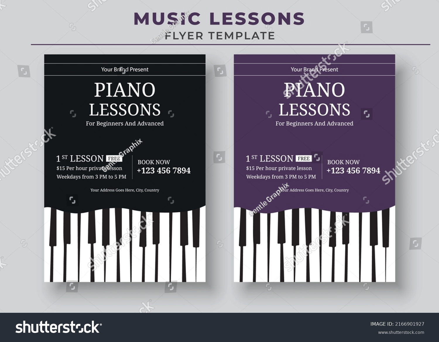 Piano Lessons Poster Music Lessons Flyer Stock Vector (Royalty Free ...