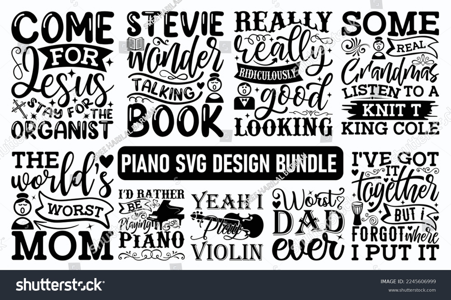 SVG of PIANO SVG DESIGN BUNDLE -  Inspirational guitar. Sports typography t-shirt design, For stickers, Templet, mugs, etc. EPS 10. svg