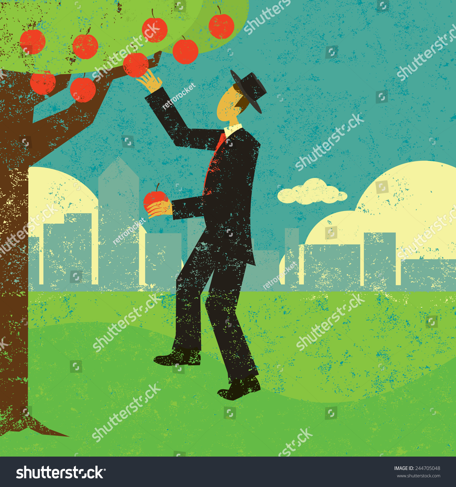 Picking Low Hanging Fruit Man Picking เวกเตอร์สต็อก ปลอดค่าลิขสิทธิ์ 244705048 Shutterstock 