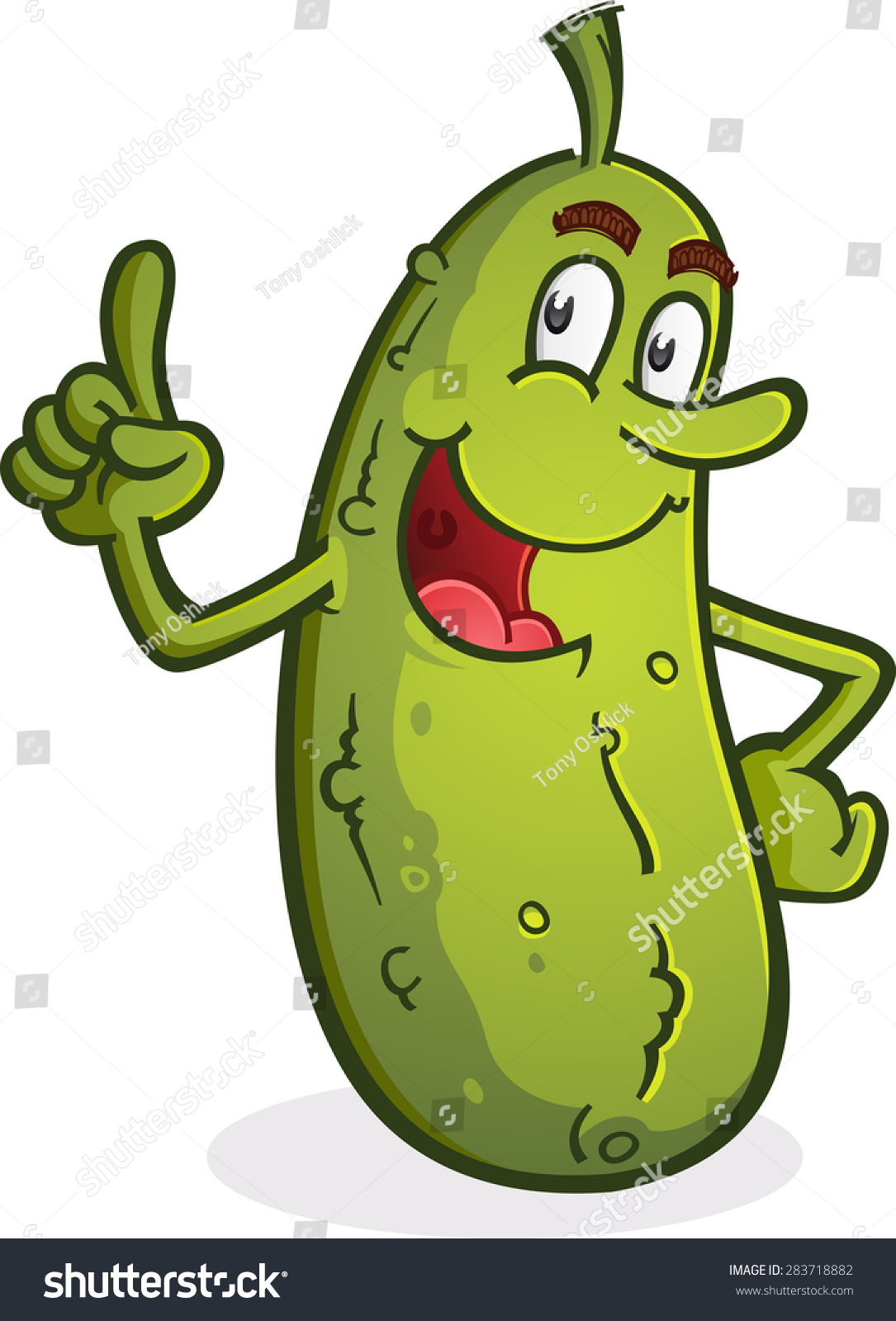 Pickle Cartoon Character Smiling And Pointing Stock Vector Illustration ...