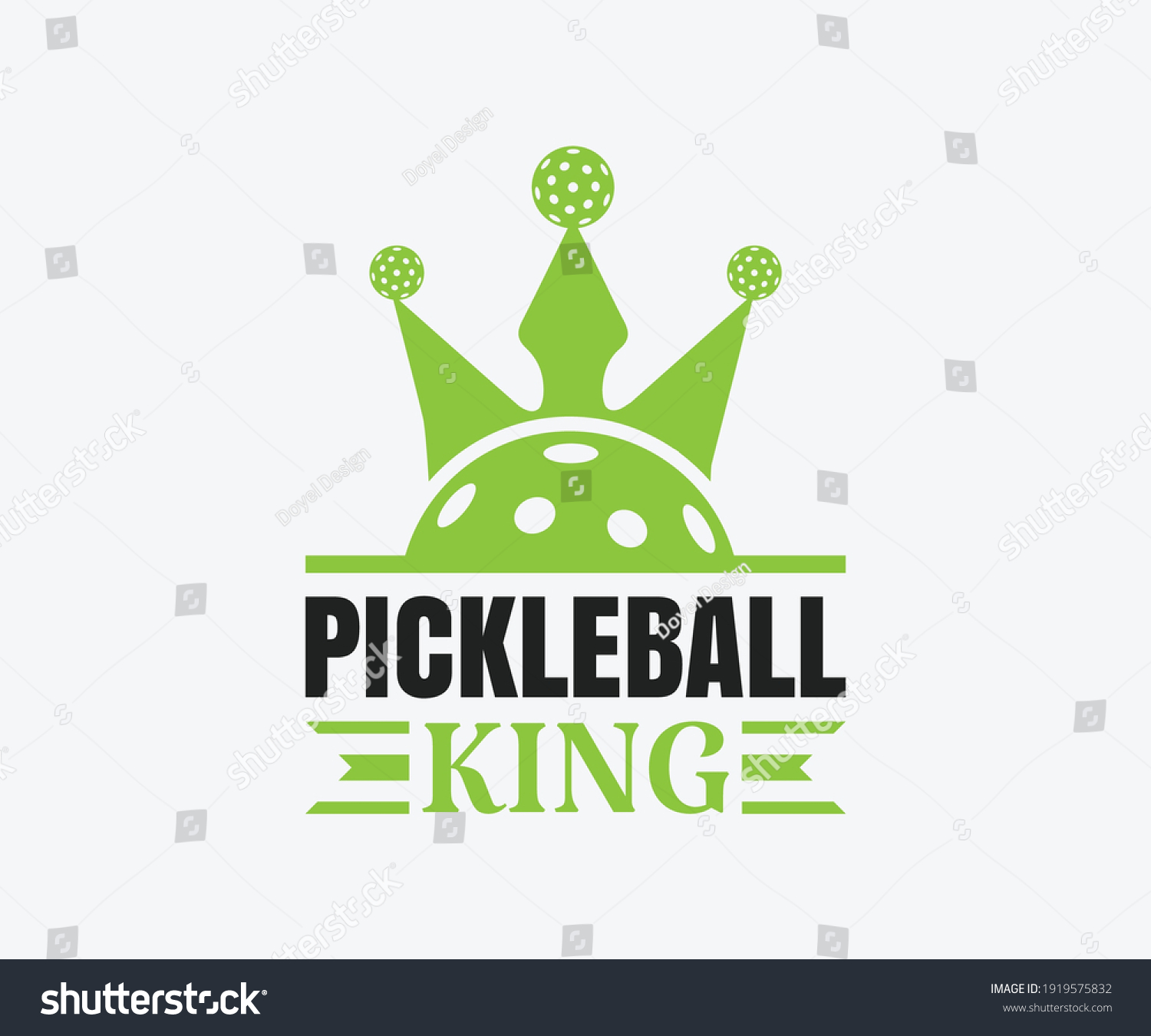 SVG of Pickleball King, Printable Vector Illustration. Pickleball SVG. Great for badge t-shirt and postcard designs. Vector graphic illustration. svg