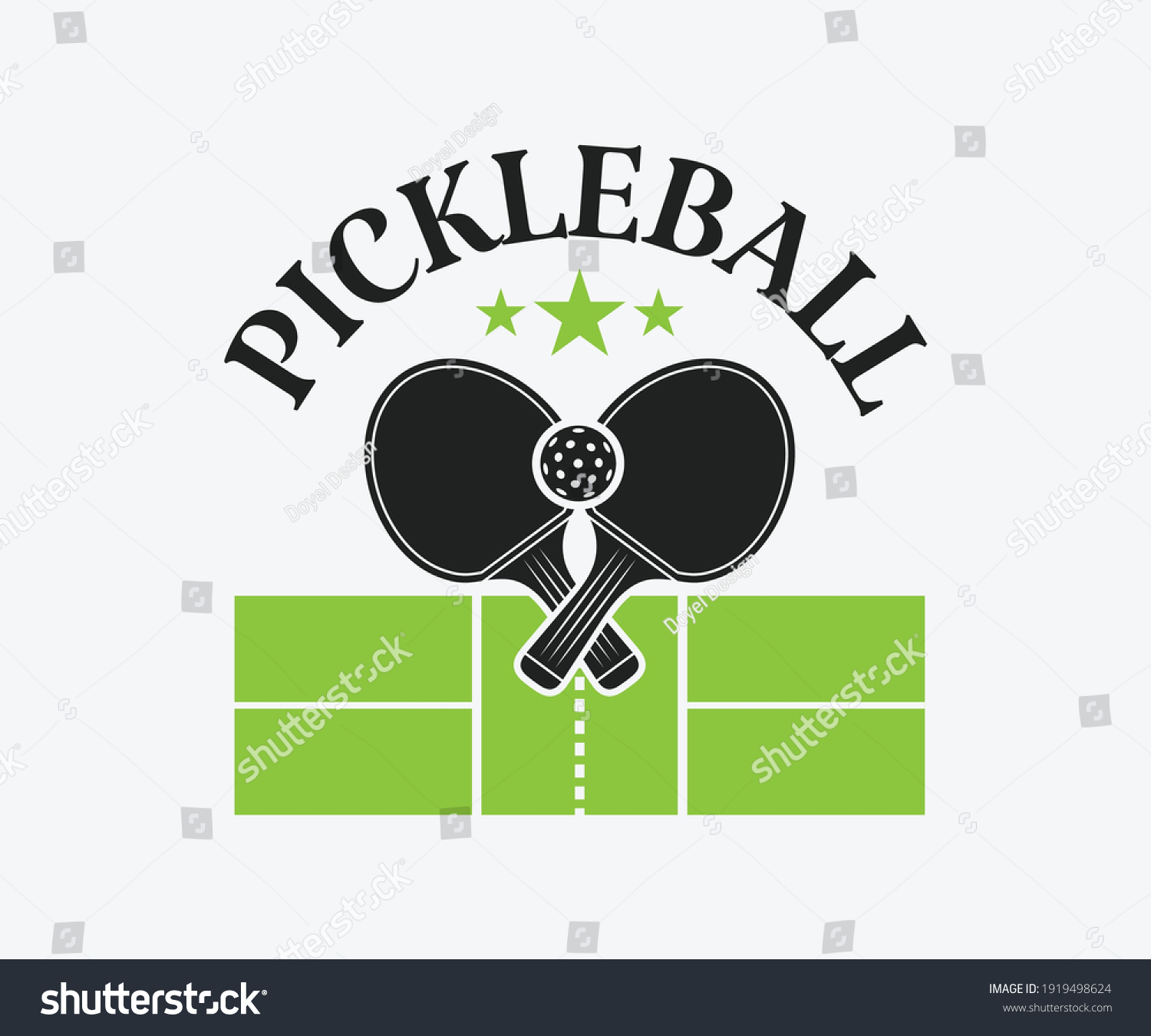 SVG of Pickleball, Printable Vector Illustration. Pickleball SVG. Great for badge t-shirt and postcard designs. Vector graphic illustration. svg