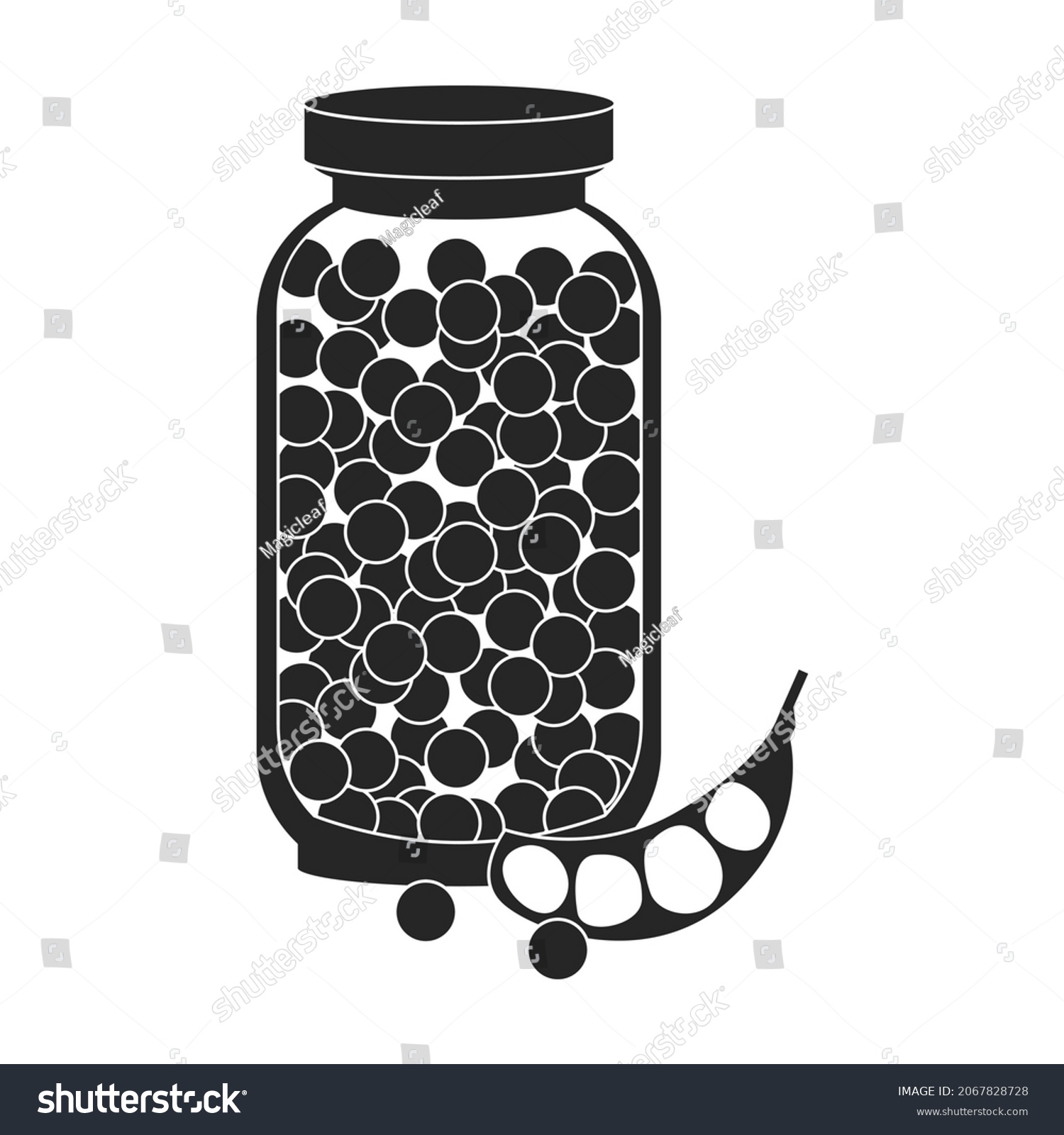 Pickled Vegetables Vector Black Icon Vector Stock Vector (Royalty Free ...