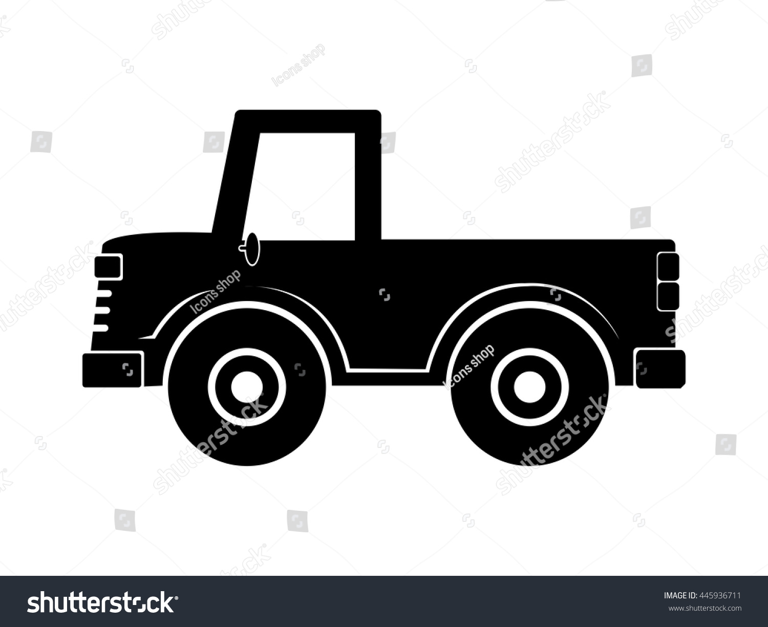 Pickup Car Vector Illustrator Stock Vector (Royalty Free) 445936711