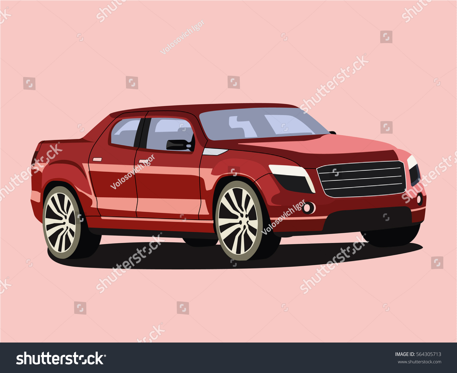 SVG of Pickup red realistic vector illustration isolated svg