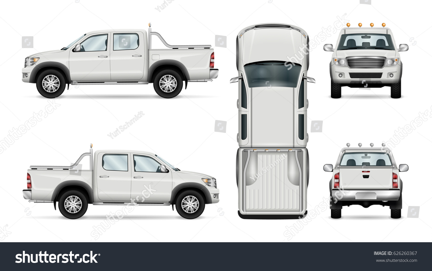 Pickup Truck Vector Template Car Branding Stock Vector (Royalty Free ...