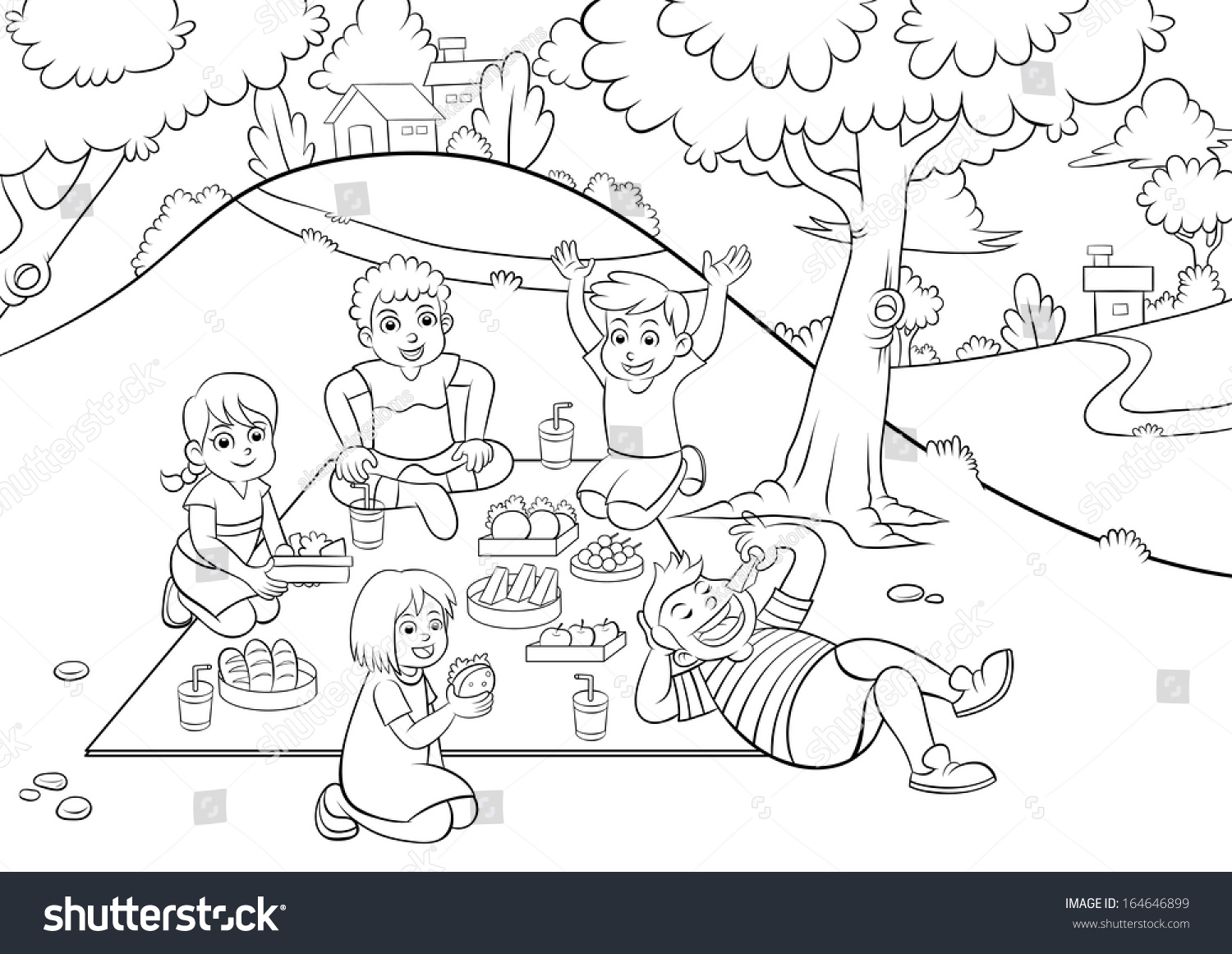 Descubra Picnic Para Colorear Archivo Eps10 Imagenes De Stock En Hd Y Millones De Otras Fotos Ilustraciones Y Vectores En Stock Libres De Regalias En La Coleccion De Shutterstock Se Agregan Miles De Imagenes Nuevas De Alta Calidad Todos Los Dias