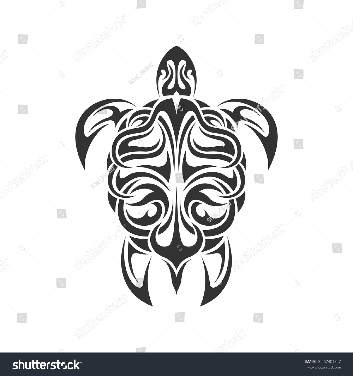 Picture Black White Sea Turtle Tribal Stock Vector 267401327 - Shutterstock