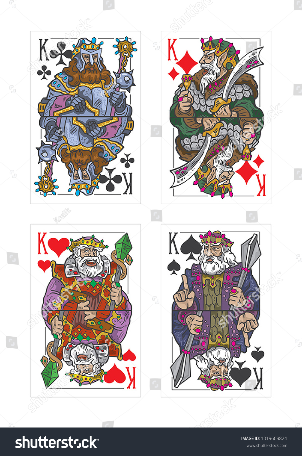 Classic Playing Card Playing Card Hearts King of Hearts Game Room Art Heart King King Card King Rose Heart Crown Classic King