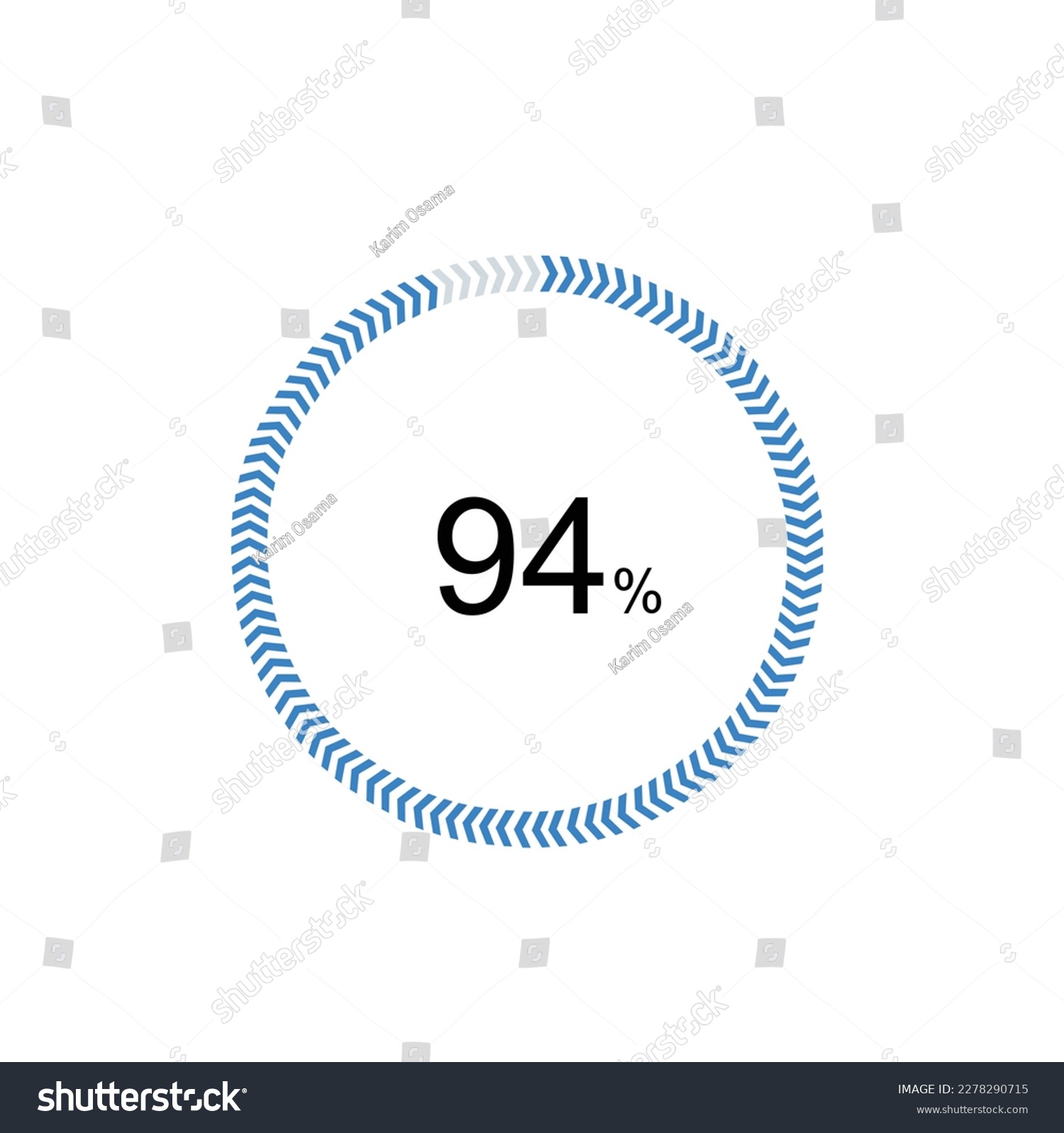 SVG of pie chart circle percentage diagram 94 percent (94%) for ui web and graphic design vector illustration. svg