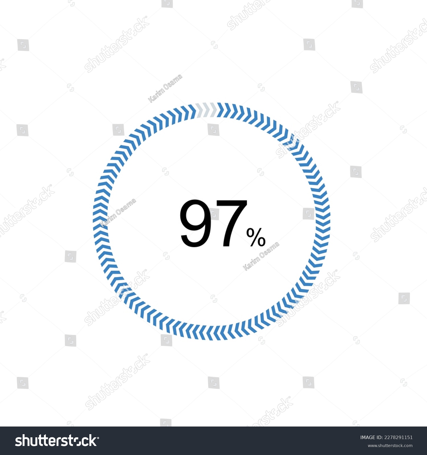 SVG of pie chart circle percentage diagram 97 percent (97%) for ui web and graphic design vector illustration. svg