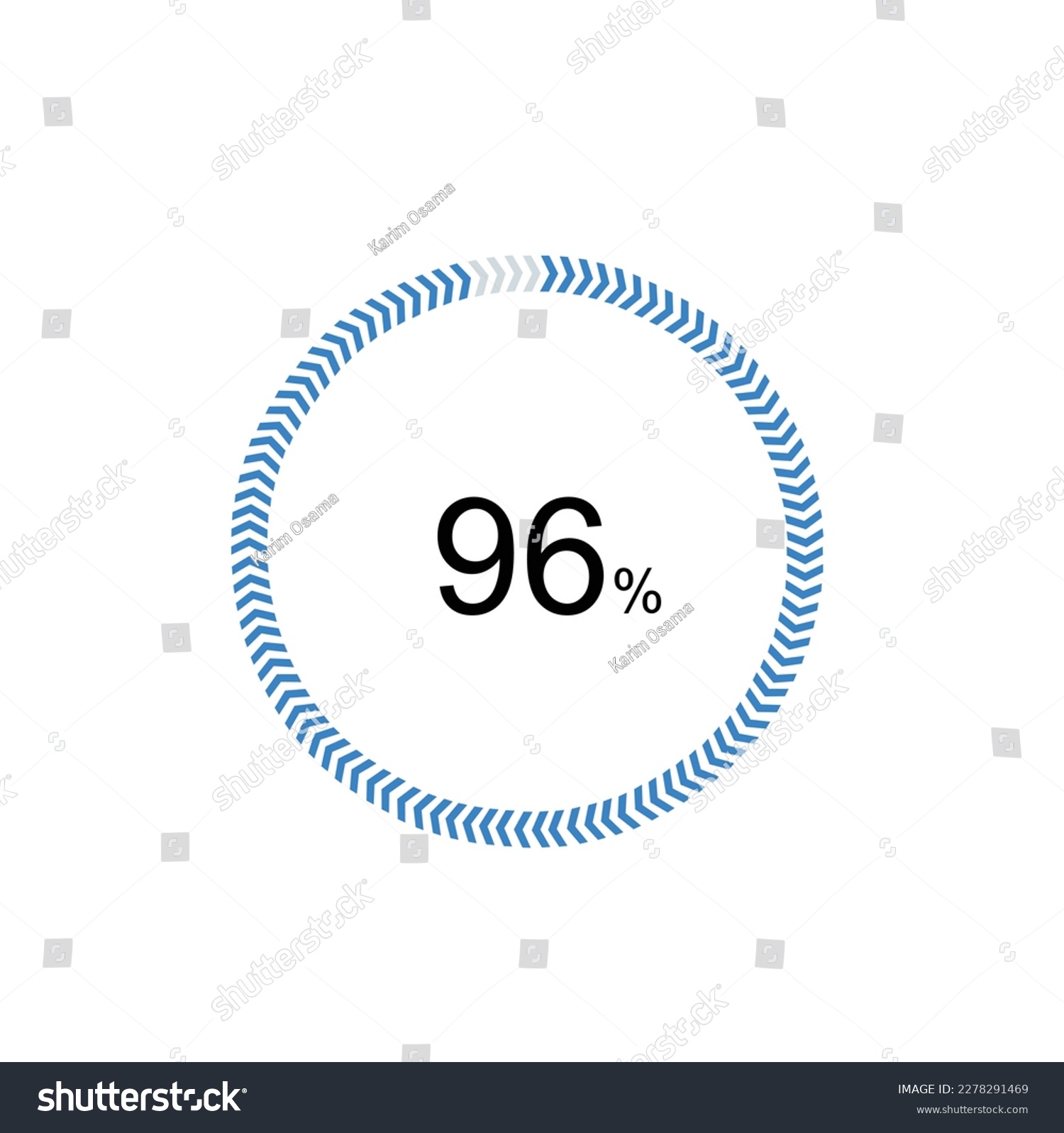 SVG of pie chart circle percentage diagram 96 percent (96%) for ui web and graphic design vector illustration. svg
