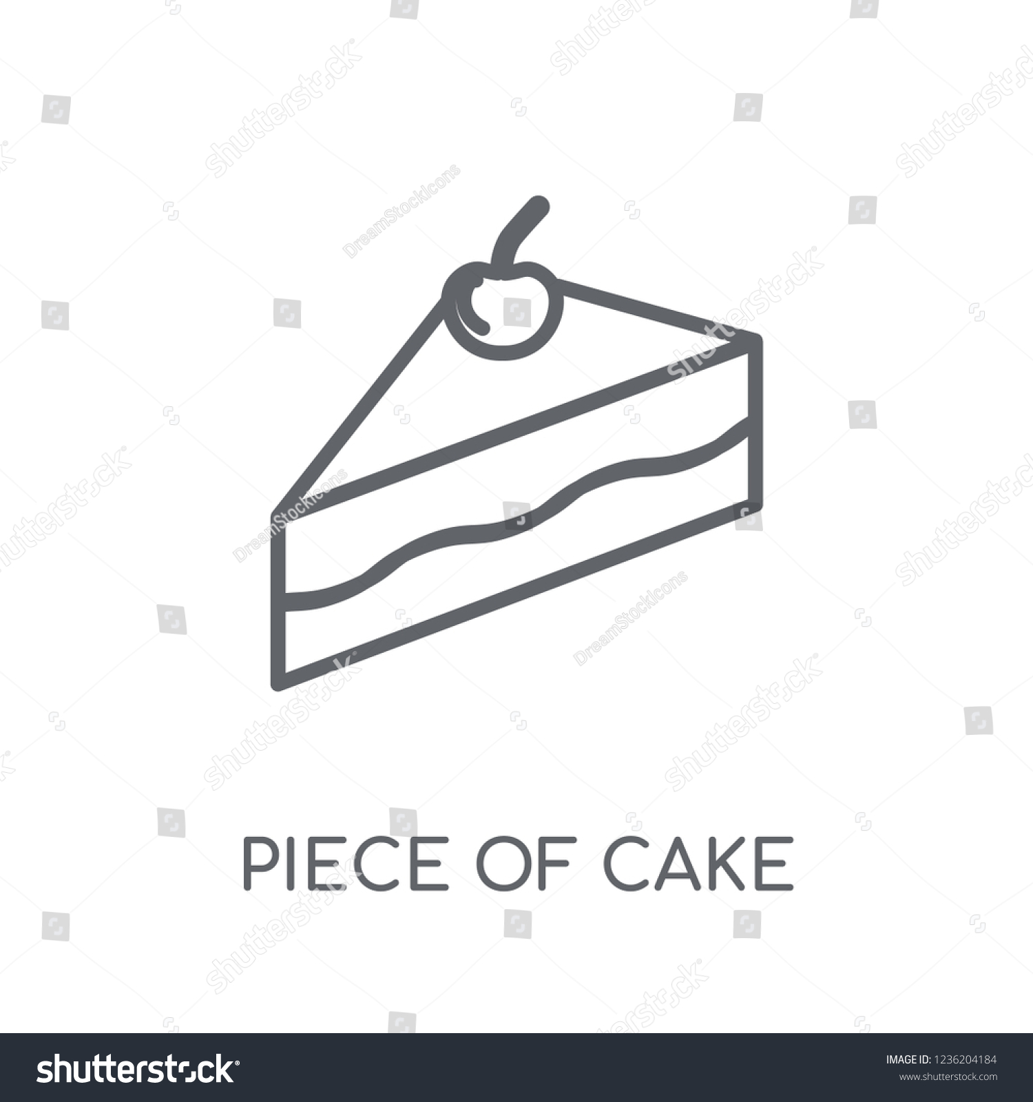 Piece Cake Linear Icon Modern Outline Stock Vector (Royalty Free ...