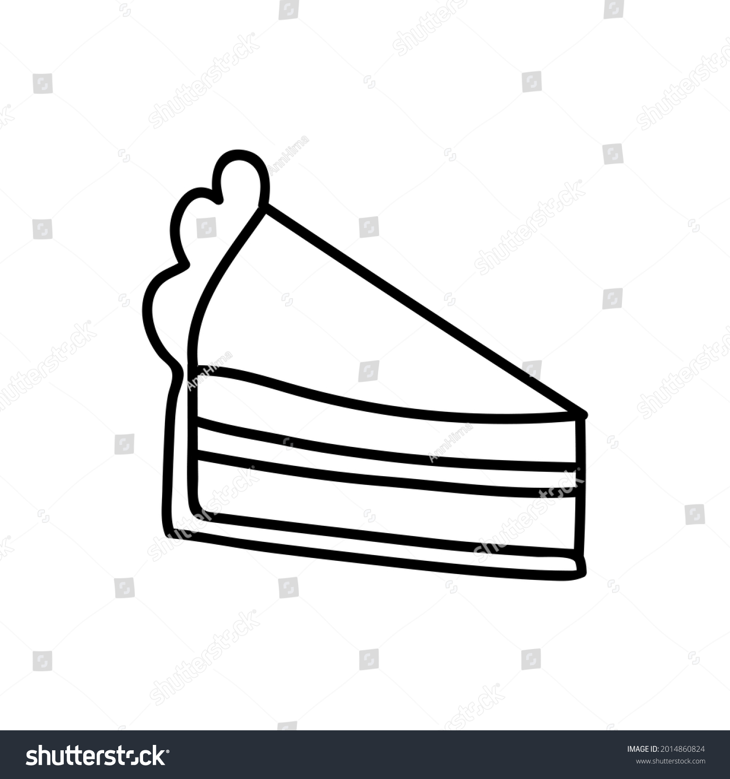 Piece Pumpkin Pie Doodle Vector Illustration Stock Vector (Royalty Free ...