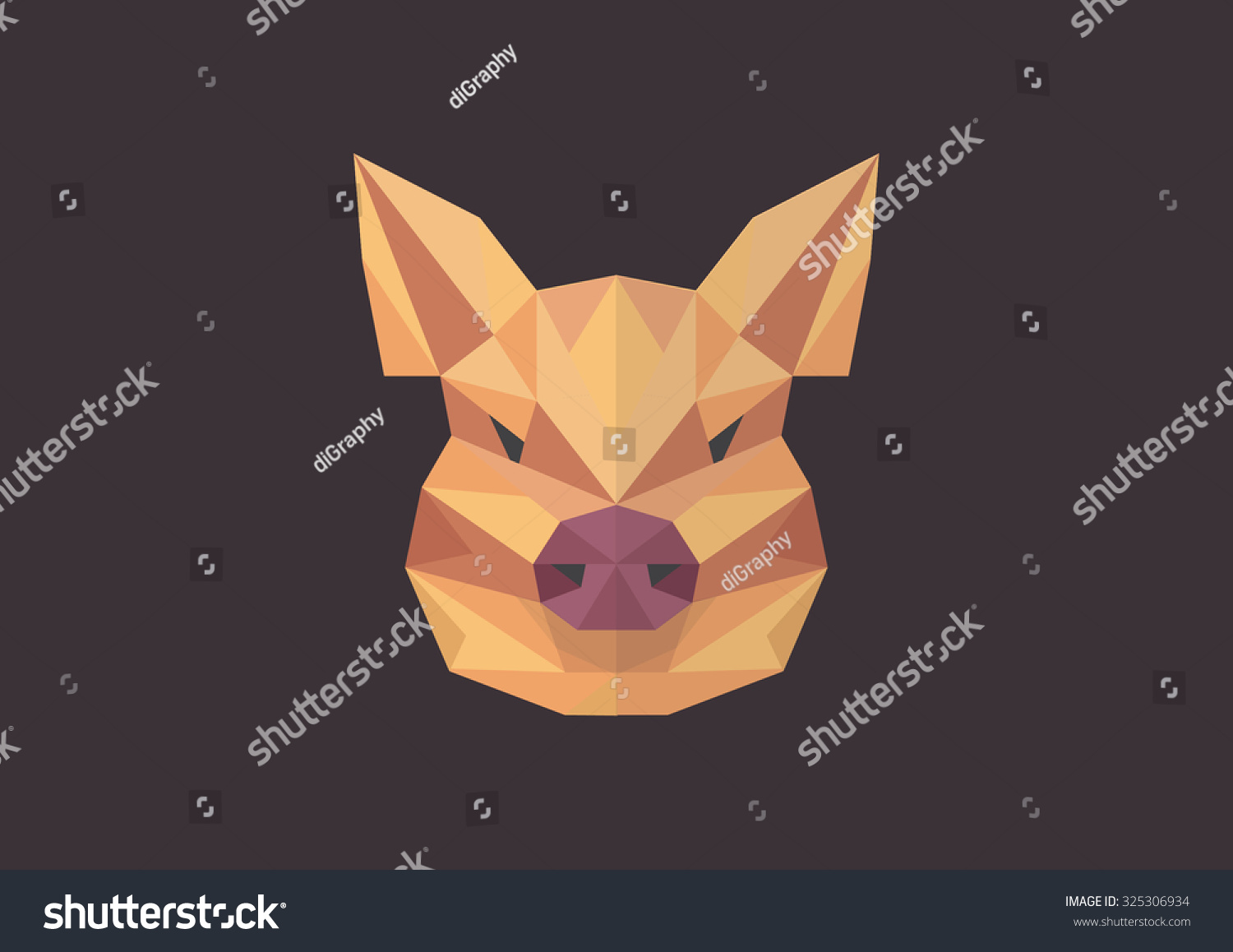 Pig Head Stock Vector 325306934 - Shutterstock