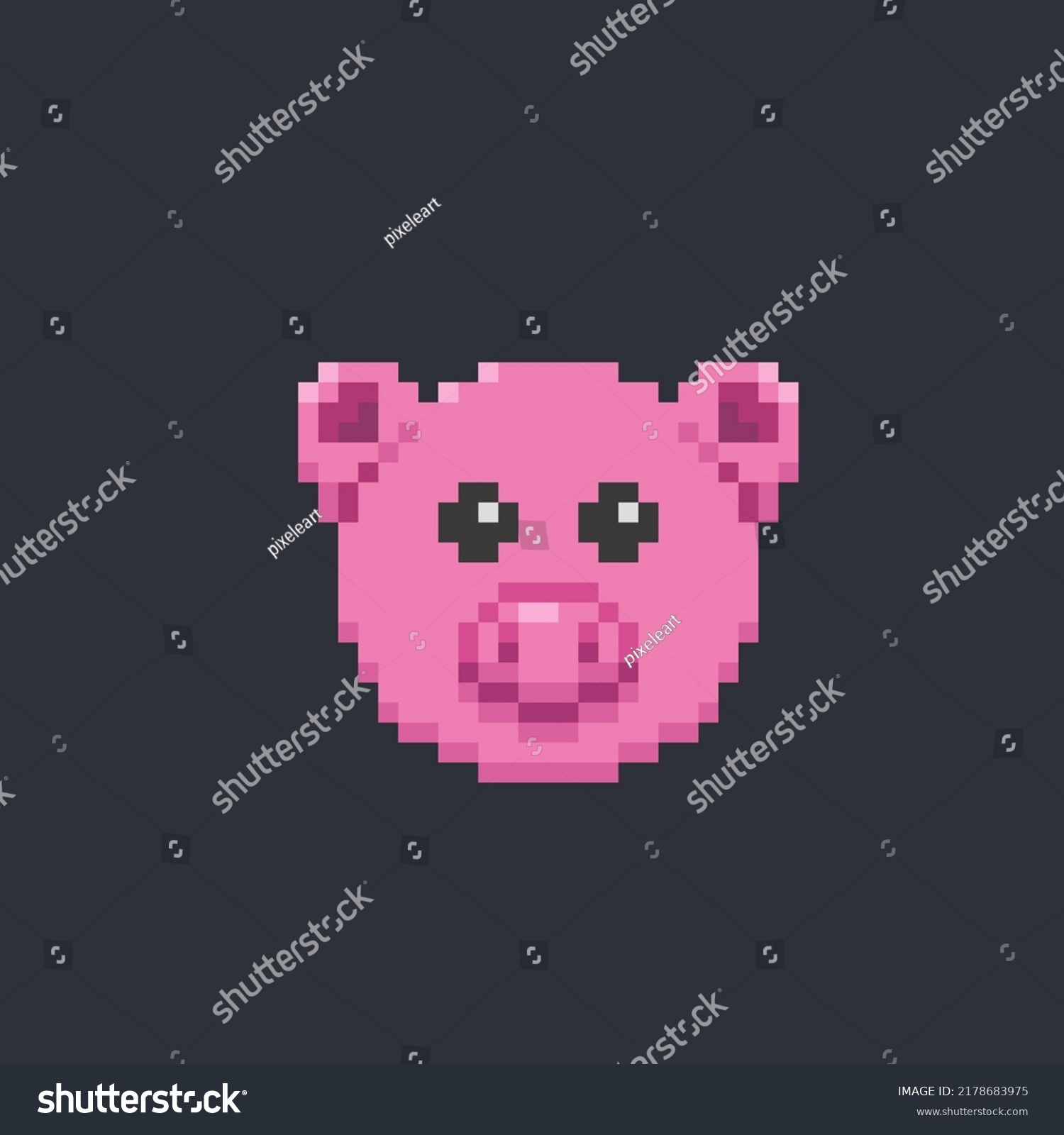 Pig Head Pixel Art Style Stock Vector (Royalty Free) 2178683975 ...