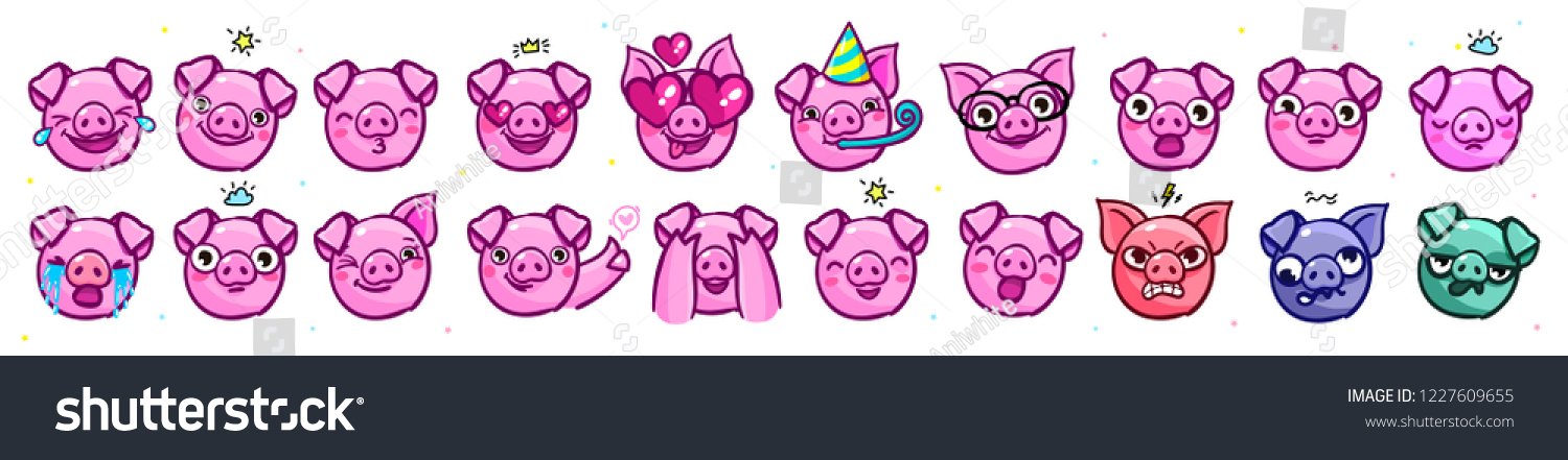 SVG of Pig is a symbol of 2019 new year. Head of the Emoji Pig in pop art style. Vector illustration. svg