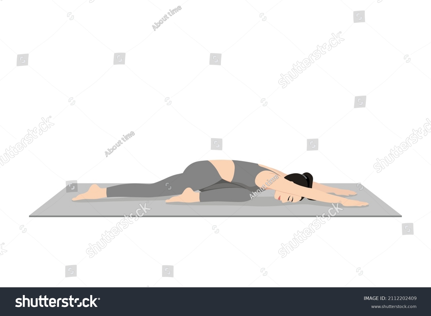 Pigeon Pose Forward Bend Sleeping Swan Stock Vector (Royalty Free ...