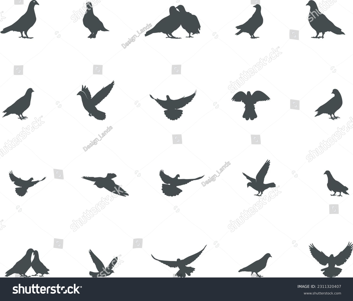 SVG of Pigeon silhouette, Pigeon SVG, Pigeon vector illustration, Pigeon bird silhouette. svg