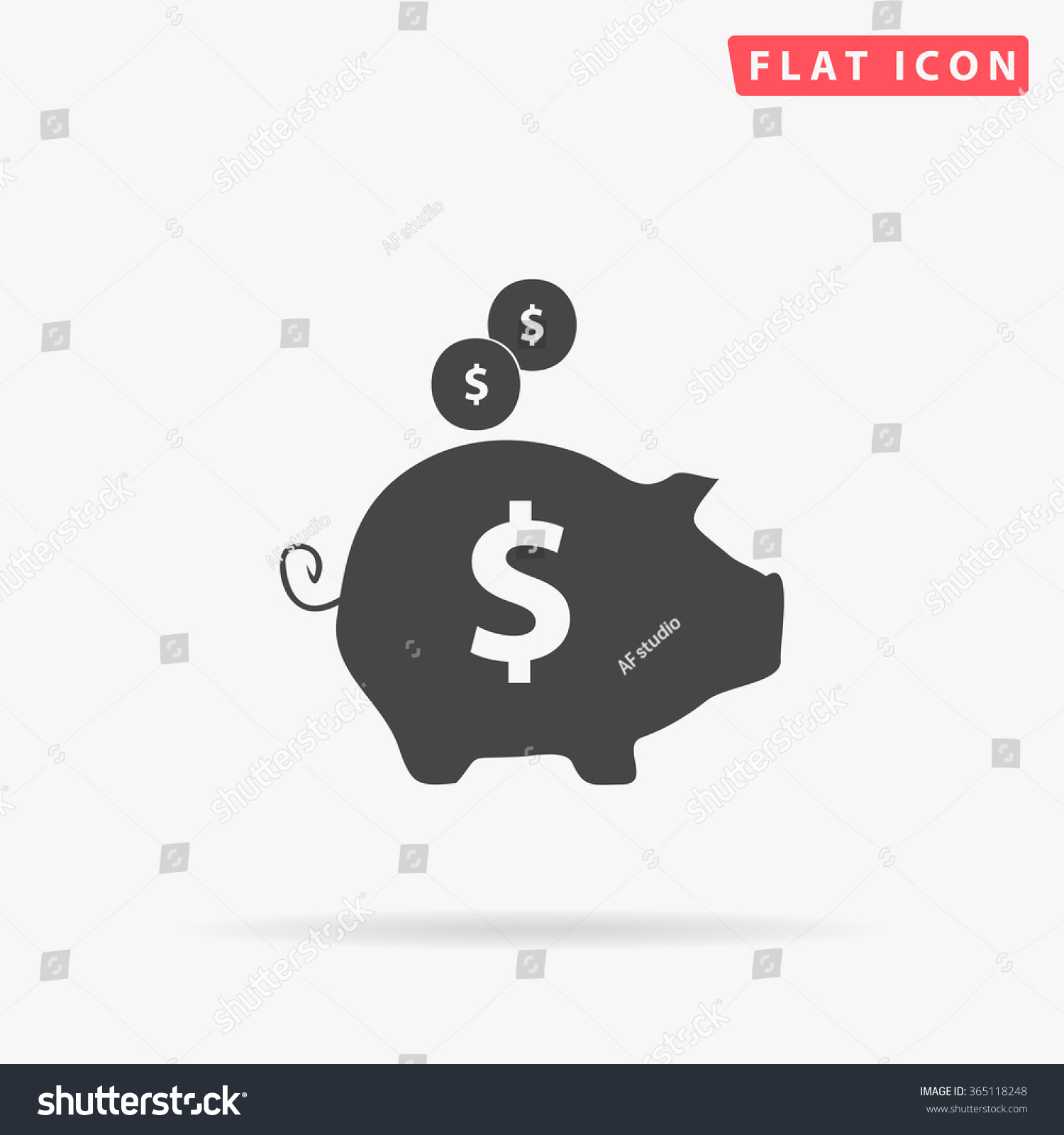 Piggy Bank Icon Vector Stock Vector 365118248 - Shutterstock