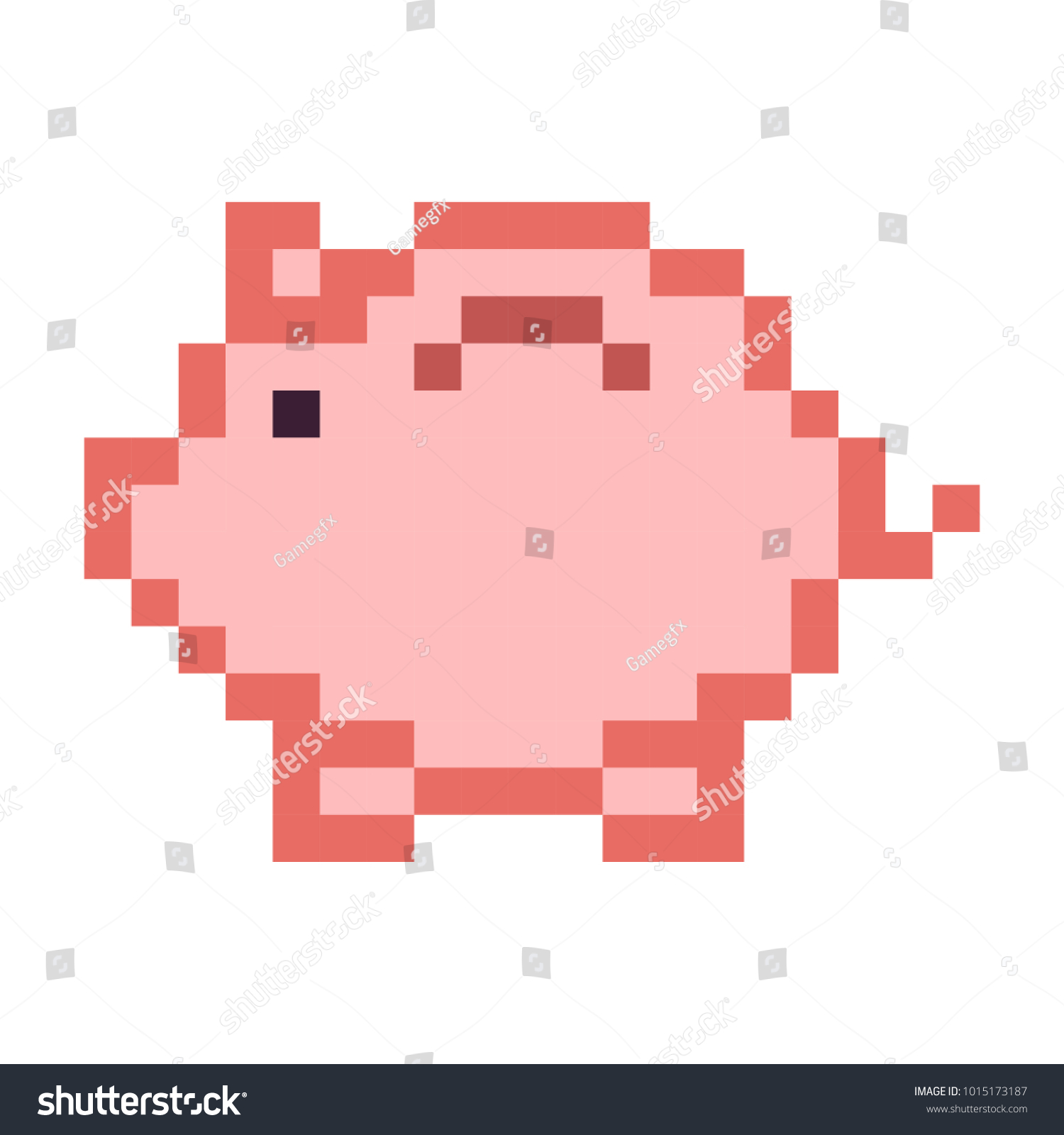 Piggy Bank Money Pixel Art Cartoon Stock Vector (Royalty Free ...