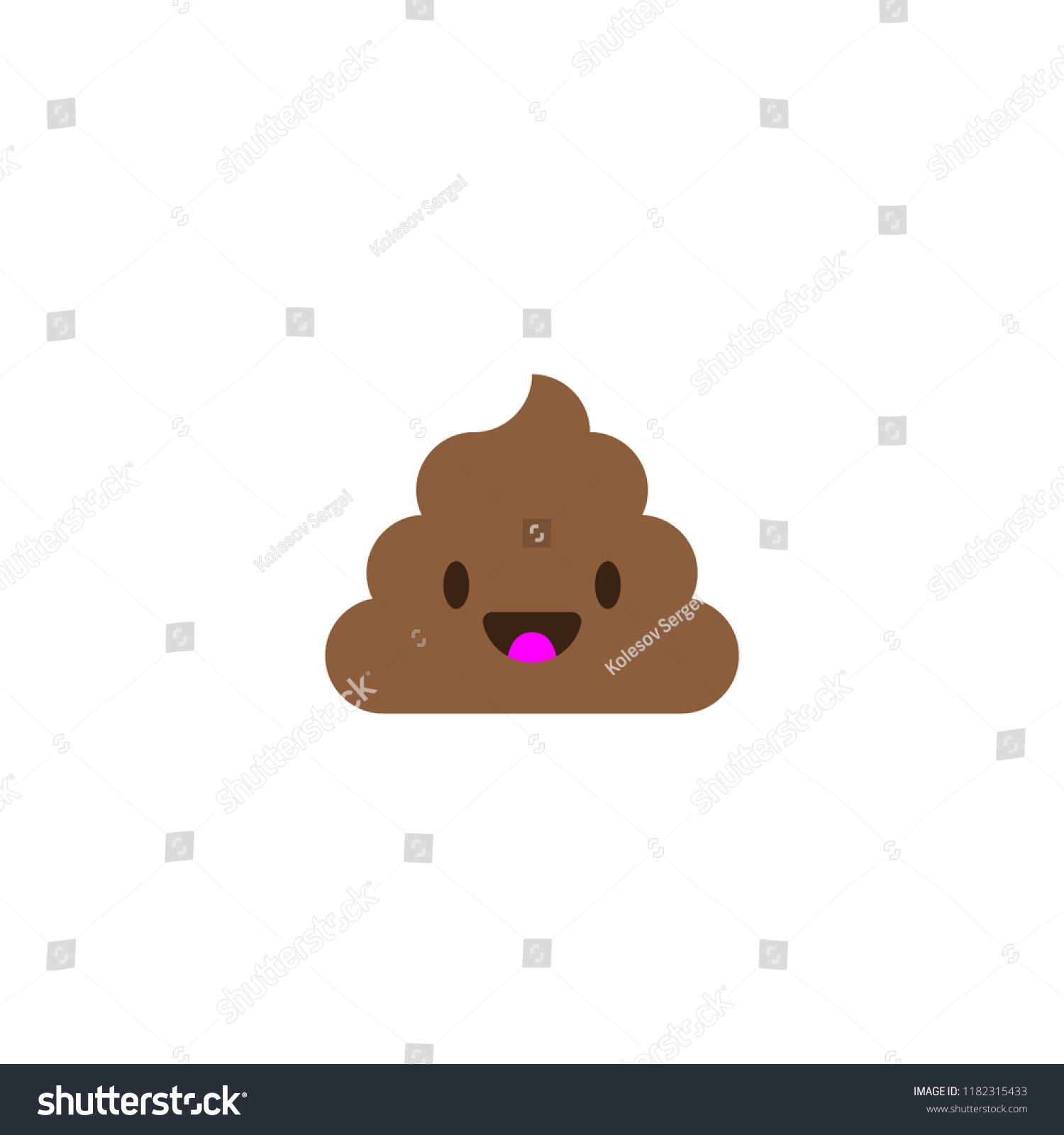 Pile Poo Icon Shit Emoticon Flat Stock Vector Royalty Free 1182315433