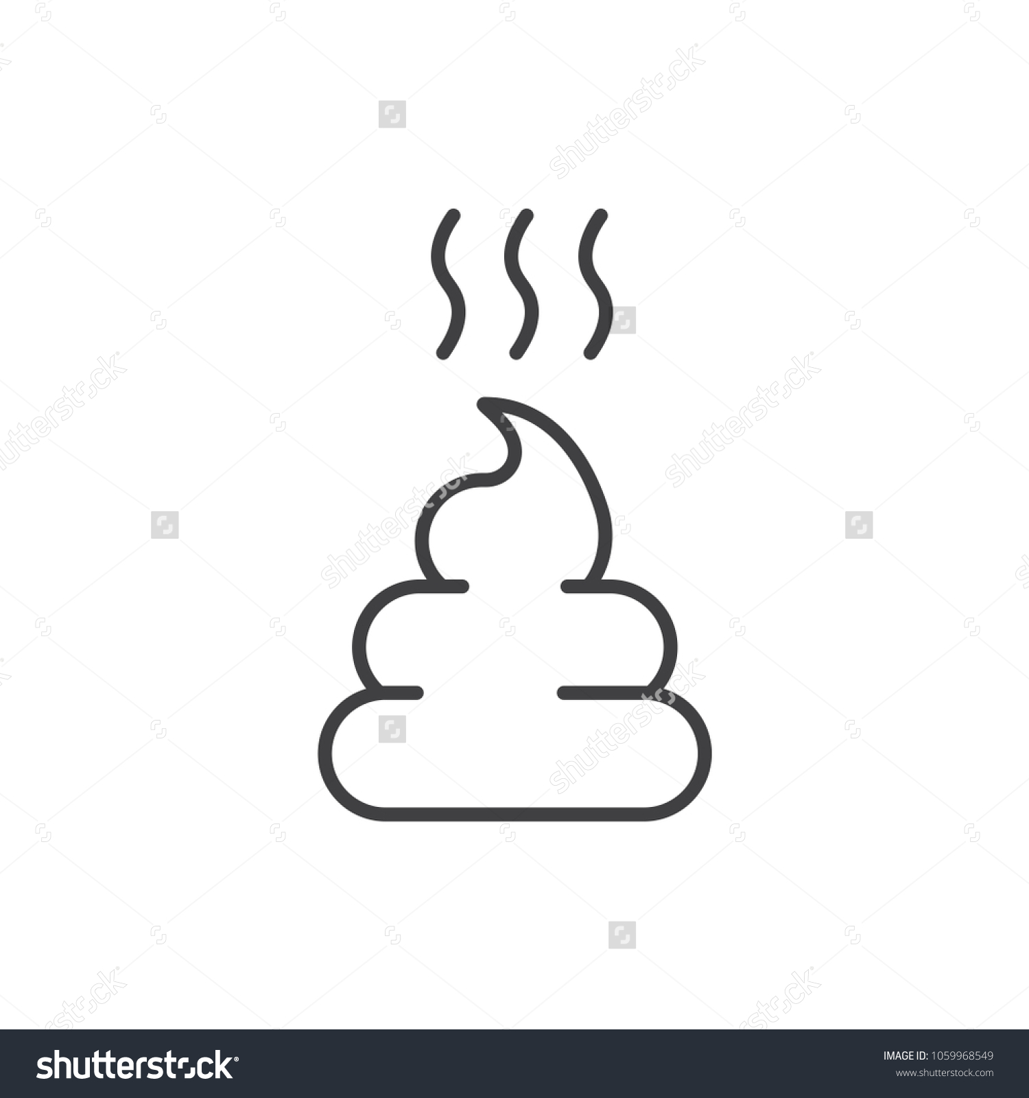 Pile Poo Line Icon Stock Vector (royalty Free) 1059968549 