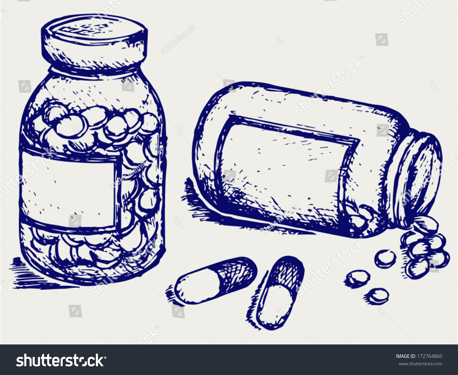 Pill Bottle Spilling Pills On Surface Stock Vector 172764860 ...