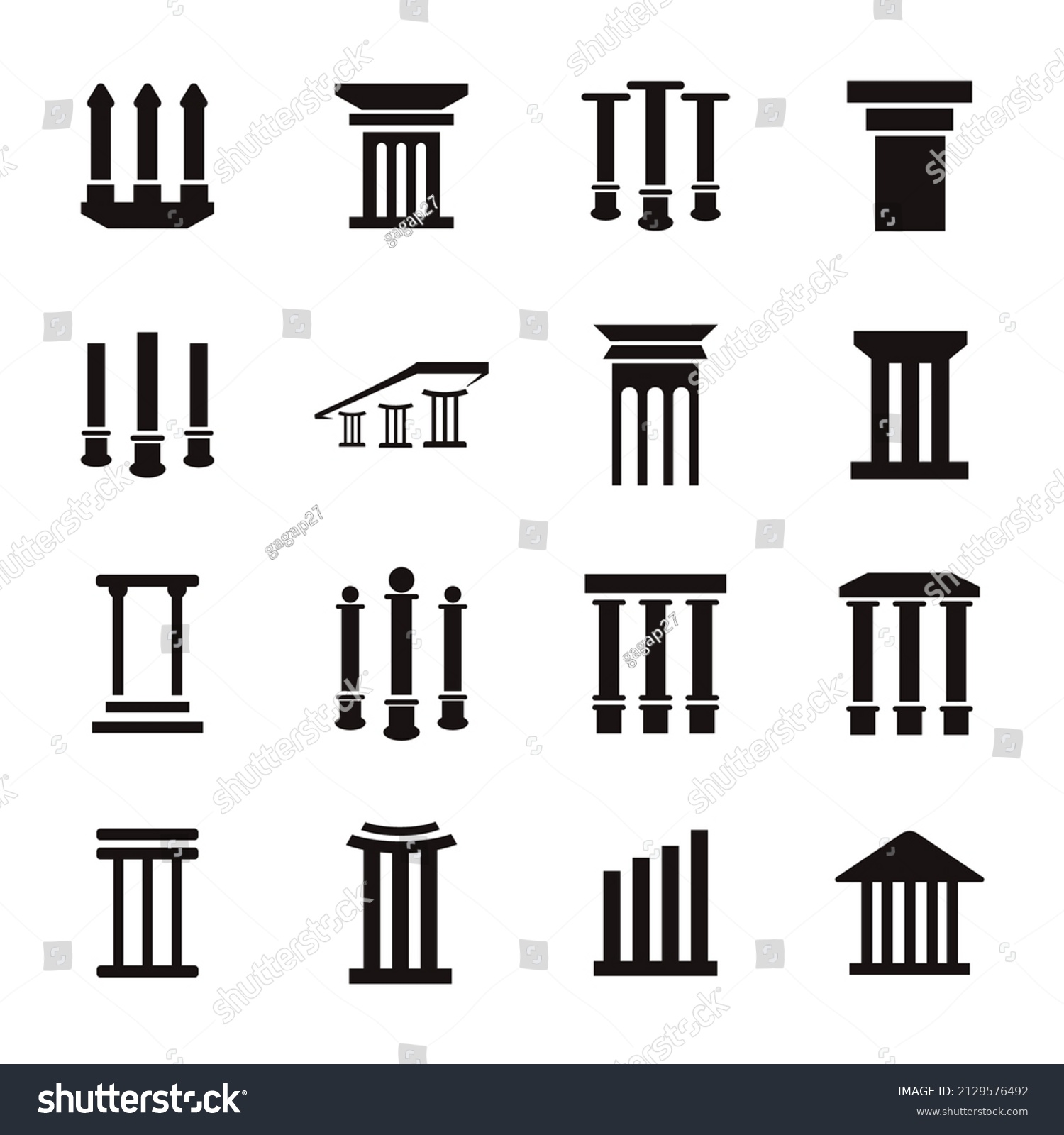 Pillar Icons Symbol Vector Elements Infographic Stock Vector (Royalty ...