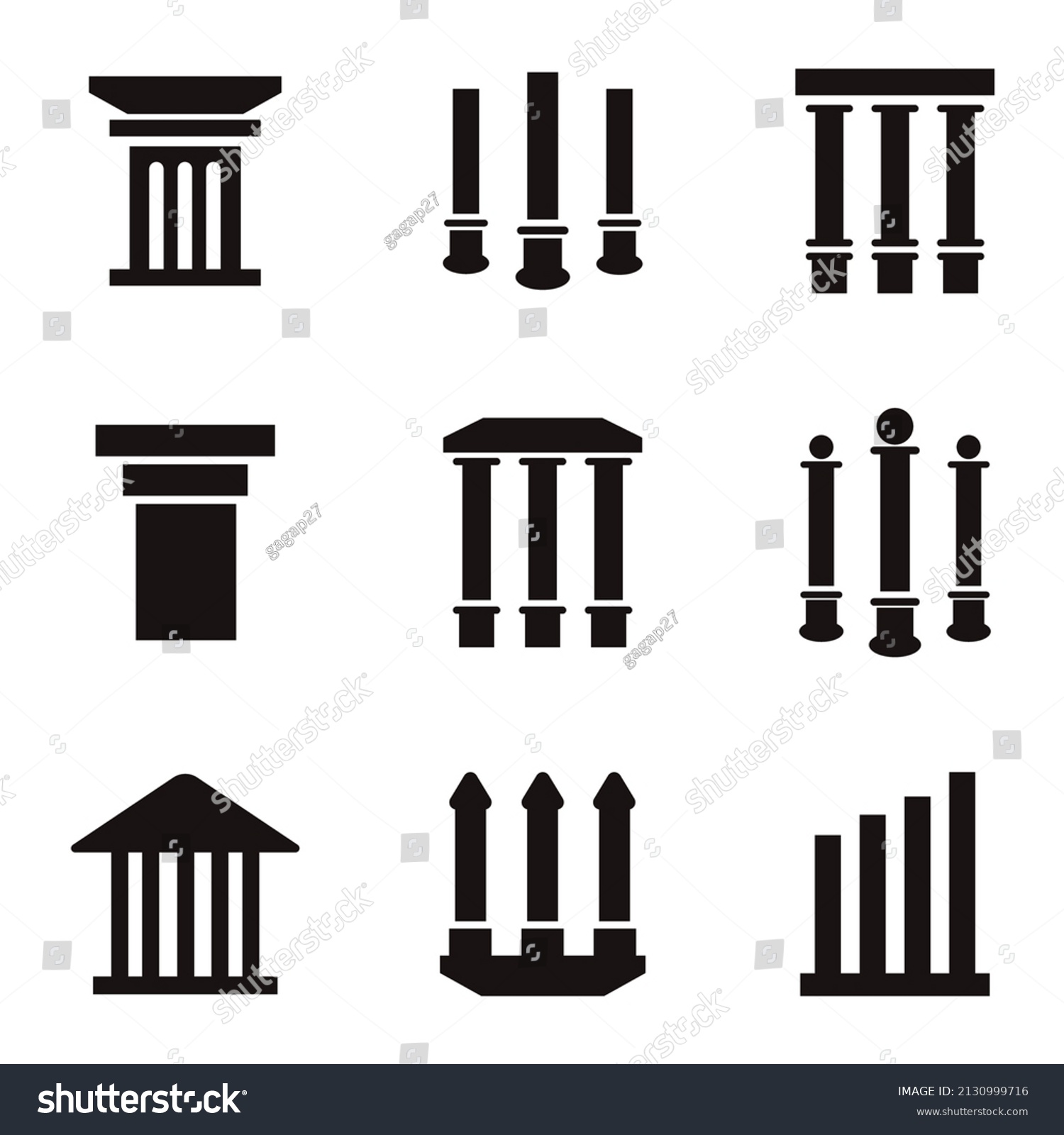Pillar Icons Symbol Vector Elements Infographic Stock Vector (Royalty ...