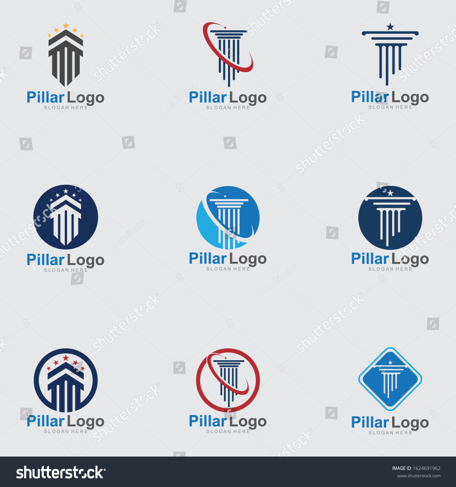 Pillar Logo Templatecolumn Vector Illustration Icon Stock Vector Royalty Free 1624691962 7570