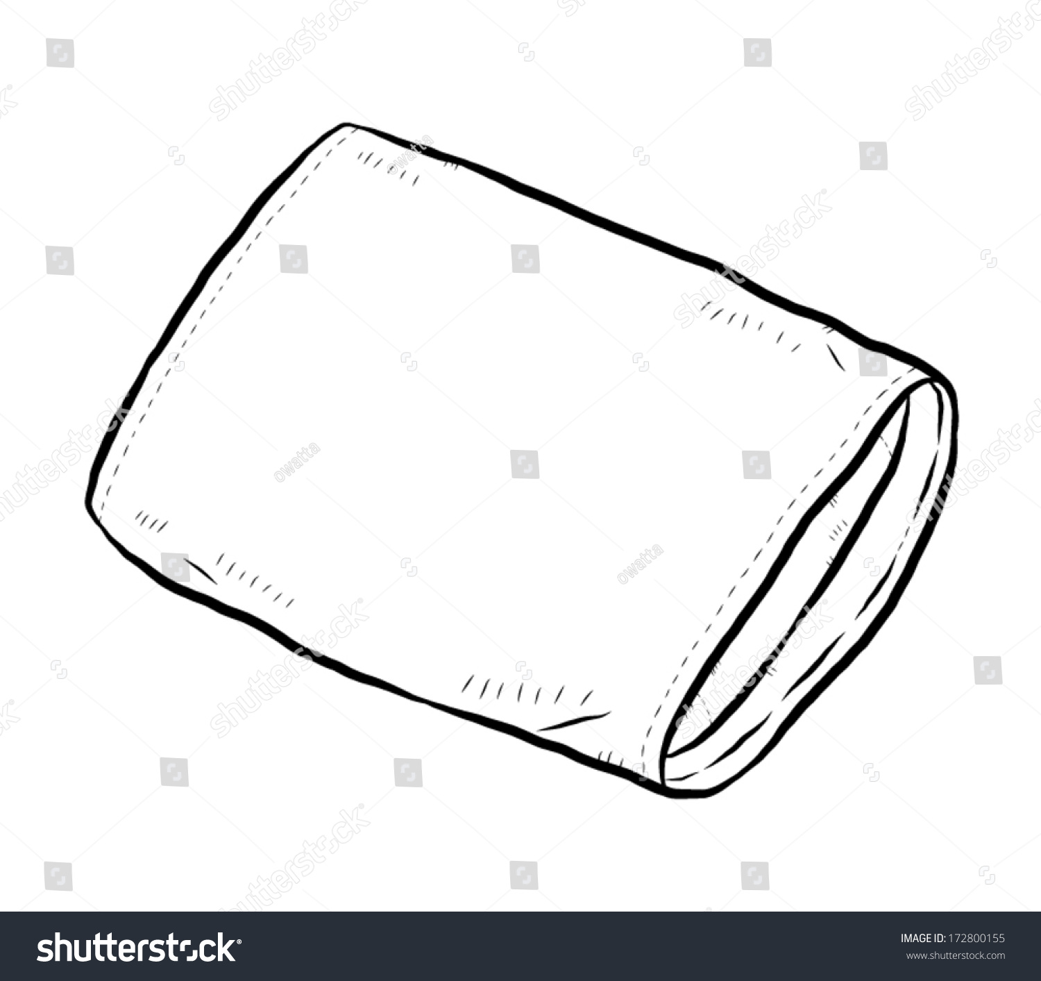 Pillow / Cartoon Vector And Illustration, Black And White, Hand Drawn ...