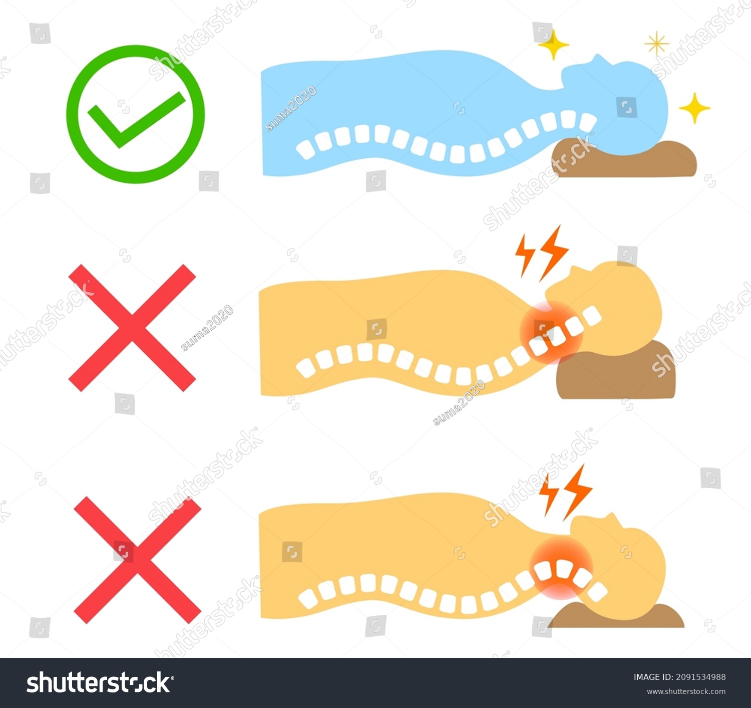 SVG of Pillow height and straight neck illustration svg
