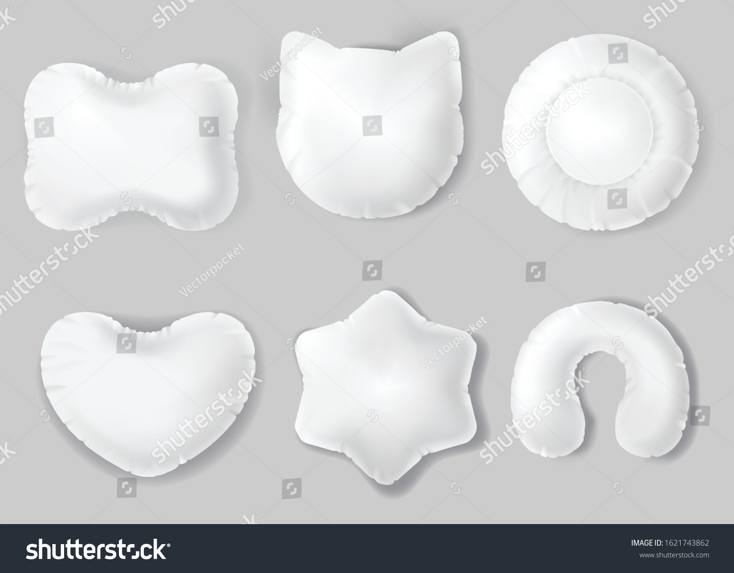 Pillows Different Shapes Set Isolated On Stock Vector (Royalty Free